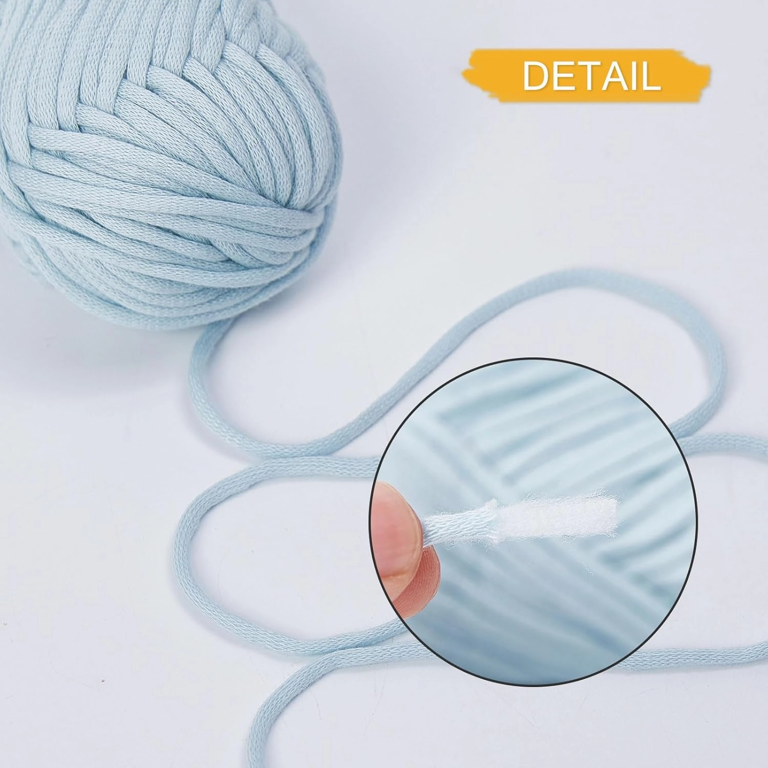 NICEEC 4 Skeins Soft Cotton-Nylon Blend Yarn for Crochet & Knitting - Easy-Use, Beginner Friendly, DIY Craft Yarn - Total Length 220yds (7.1oz) - Light Blue