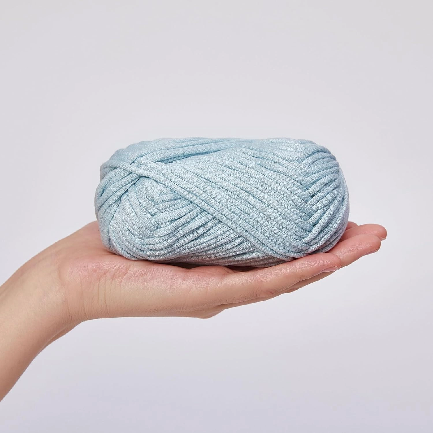 NICEEC 4 Skeins Soft Cotton-Nylon Blend Yarn for Crochet & Knitting - Easy-Use, Beginner Friendly, DIY Craft Yarn - Total Length 220yds (7.1oz) - Light Blue