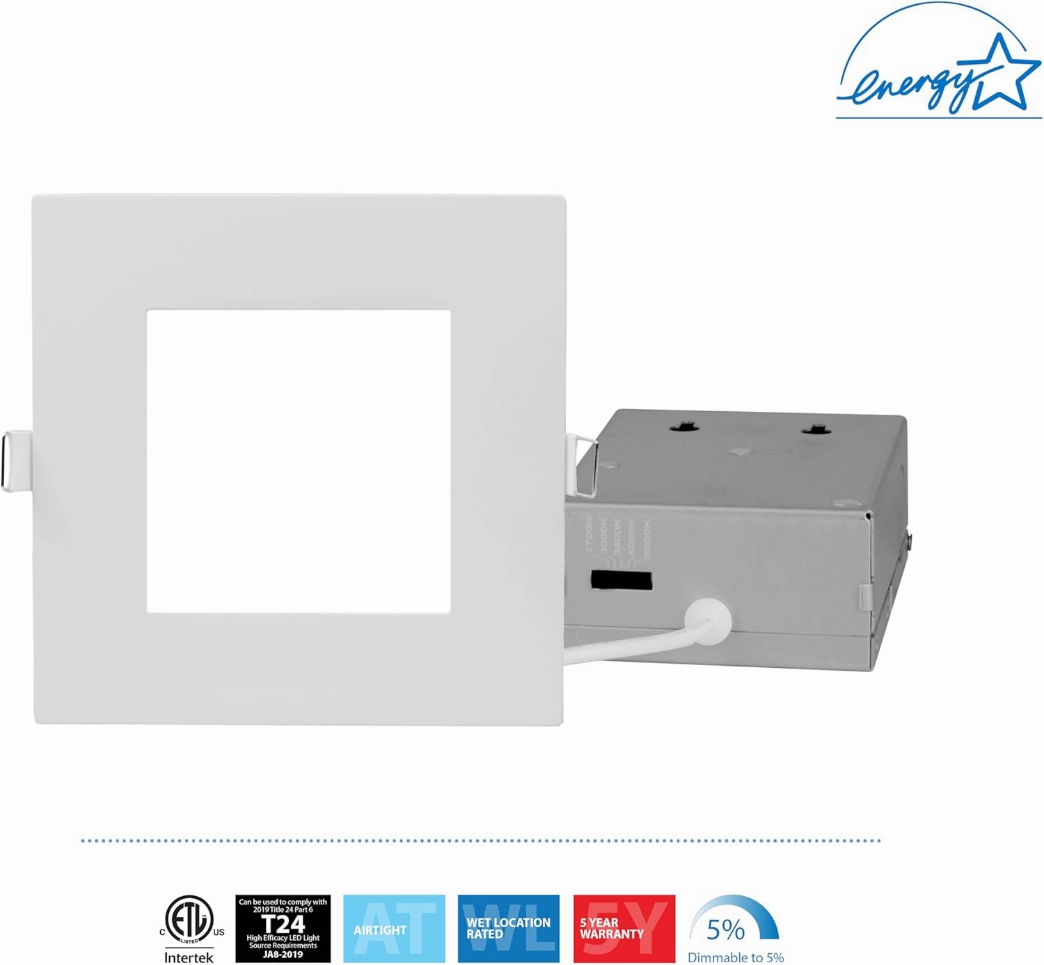 NICOR Lighting REL Selectable 6 in. Square Remodel LED Downlight Kit (16 Pack) (REL61120SSQWH-16PK), White