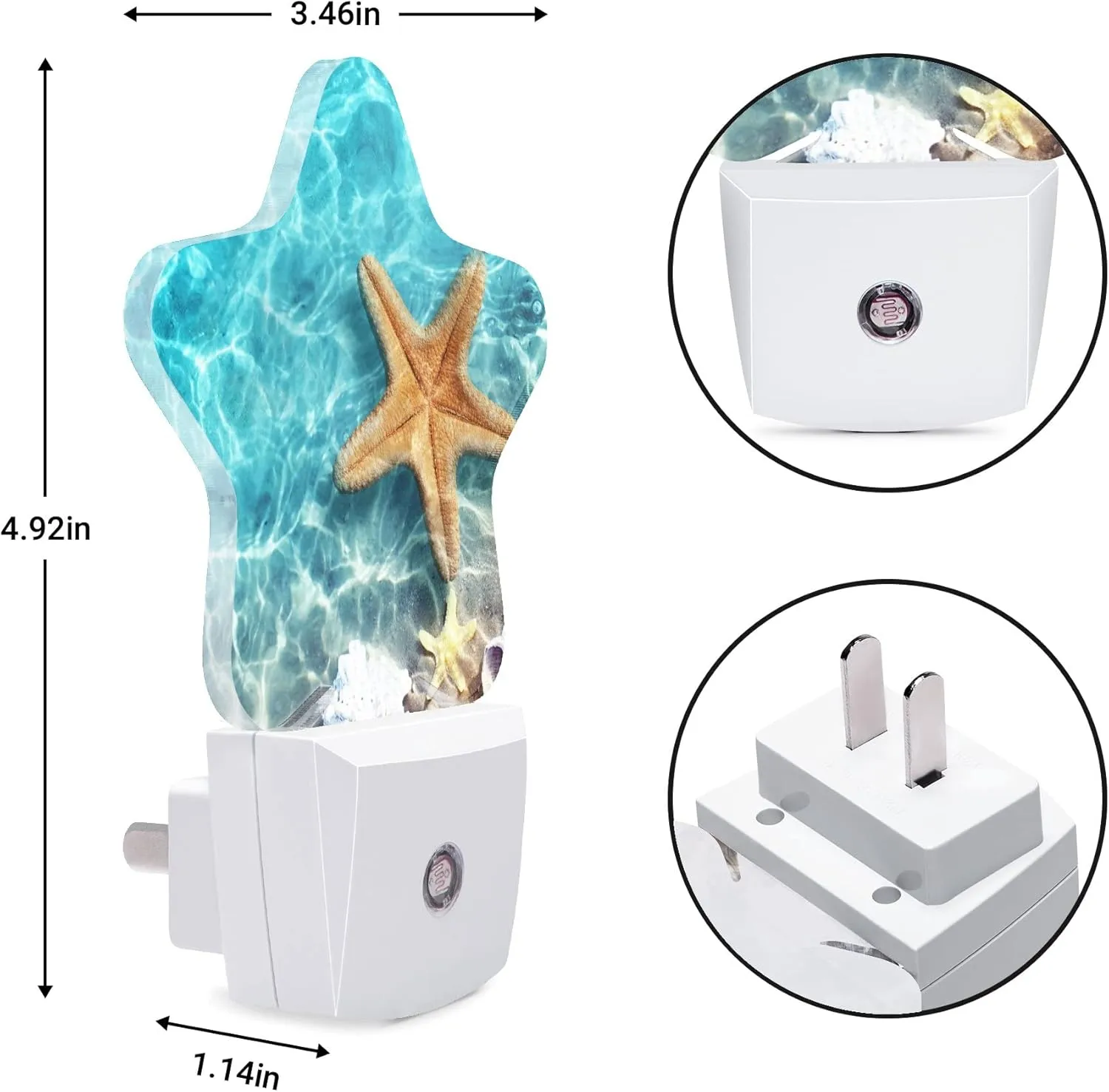 Night Light Plug-in into Wall Dusk to Dawn Smart Sensor White Led Nightlight for Bedroom Bathroom Kitchen Hallway Stairs Energy Efficient Decor Desk Lamp Beach Decor