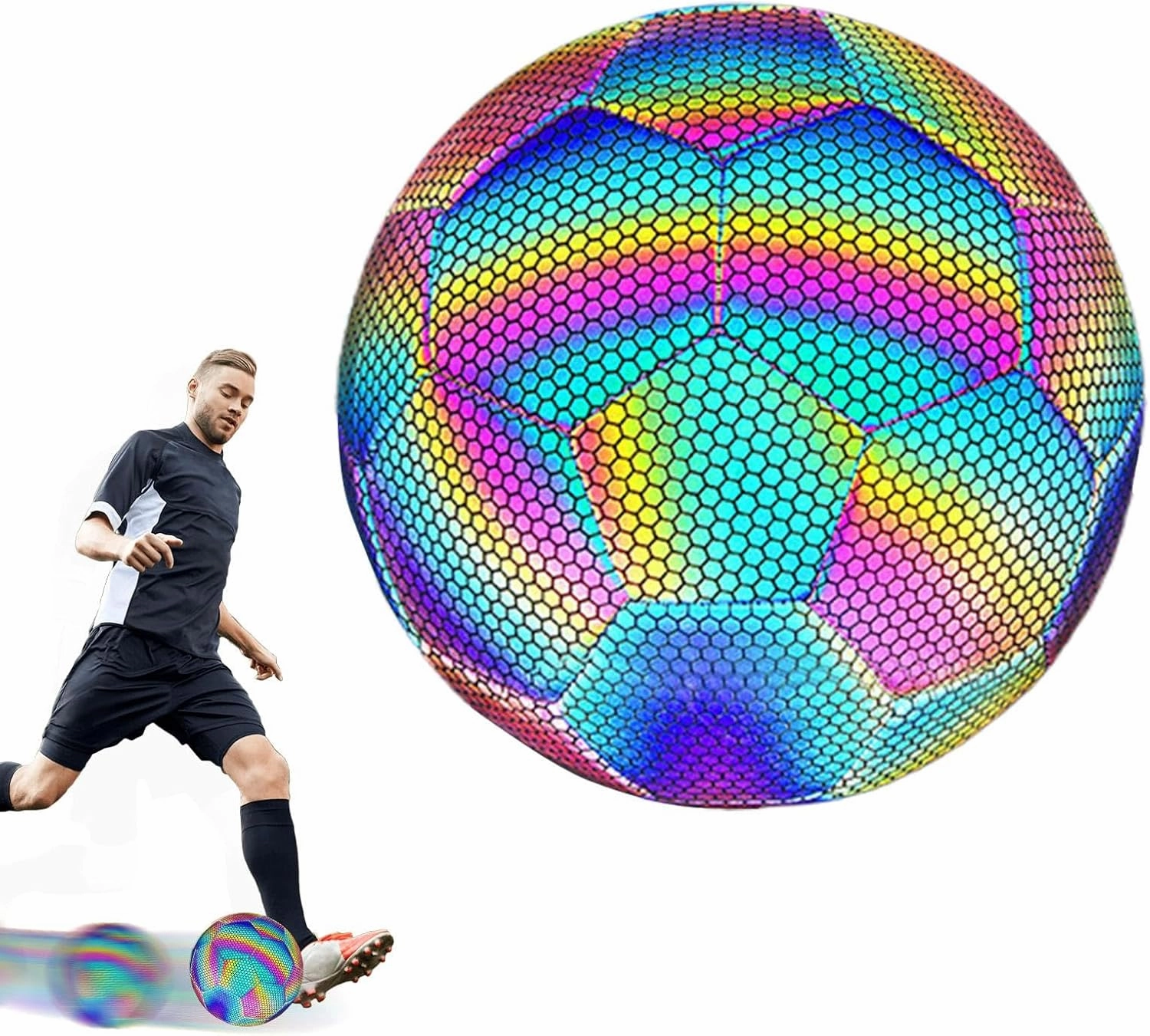 Night Game Football - Led-Lit Sports Football, Anti-Friction Light-Sensitive Football | Innovative Dark Conditions Long-Lasting Glow Football, Luminous Sports Outdoor Glowing Football for Boys, Men