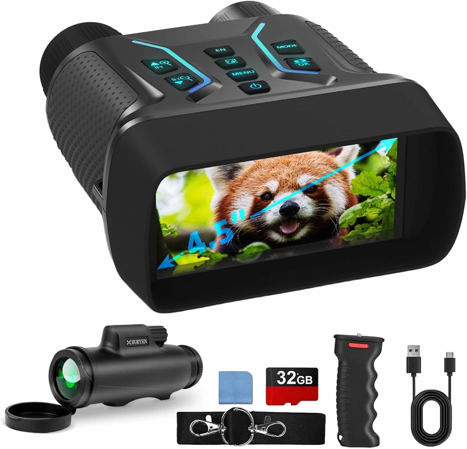 Night Vision Goggles & 8x33 HD Monocular Bundle - 4K Display, 400m Range, Waterproof, Fog-Proof, Perfect for Hunting, Surveillance & Outdoor Adventures
