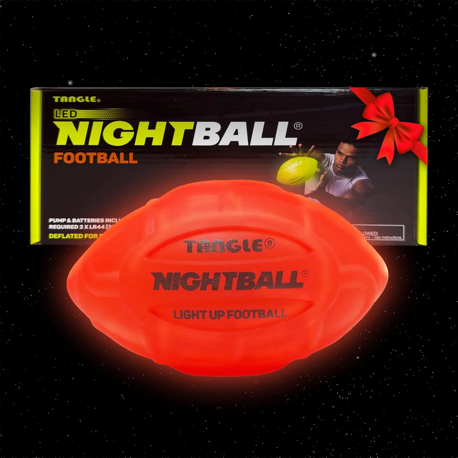 Nightball Light Up Football - Glow in The Dark Football Football - Glow Football for Kids 8-15 - Football Gift - Sports Gift Idea for Boys 8 9 10 11 12 13 14 15 - Gift Ready Box Included