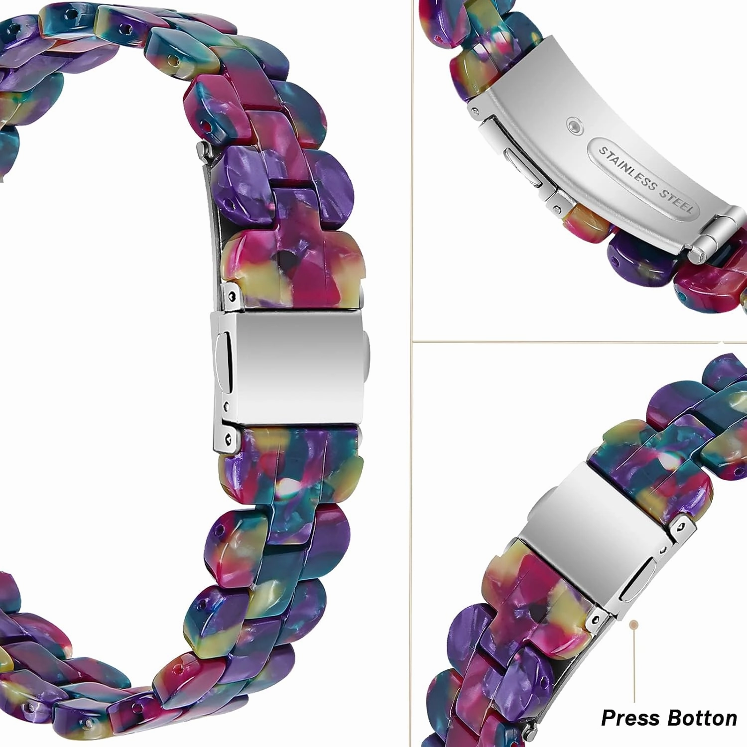 Ninki Compatible Fitbit Luxe Band - Resin Lightweight Smooth Replacement Band for Women & Men (Leopard)