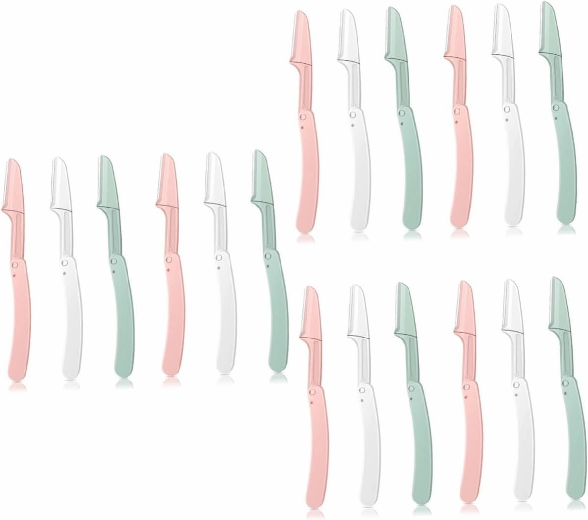 NOLITOY 3sets Eyebrow Razor Trimmer Scissors Comb Shaper Face Razor for Women Multipurpose Portable Design 6pcs*3