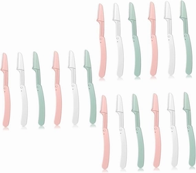NOLITOY 3sets Eyebrow Razor Trimmer Scissors Comb Shaper Face Razor for Women Multipurpose Portable Design 6pcs*3