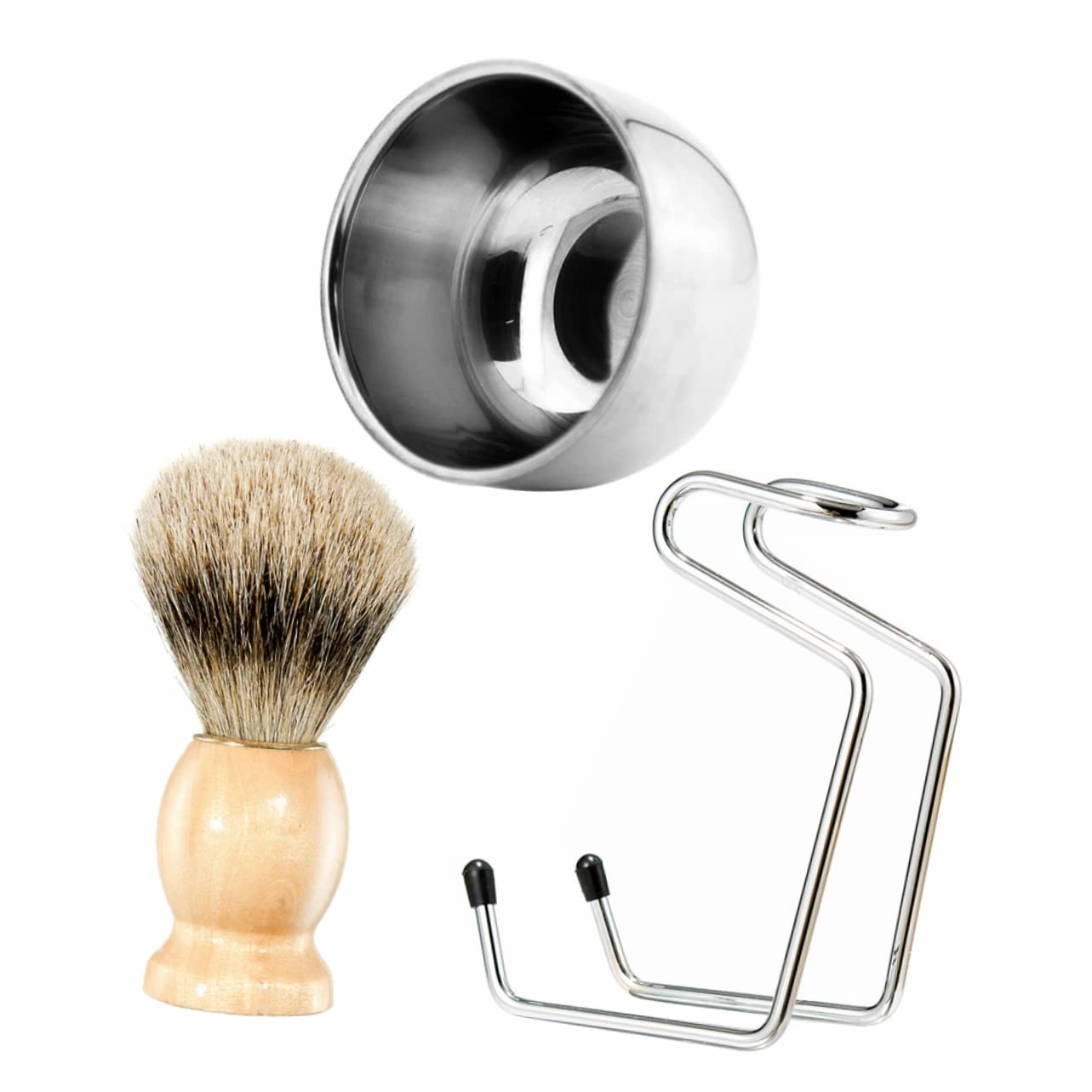 NOLITOY Complete Shaving Kit 3pcs Beard Cleaning Tools (bowl Rack Brush) for Men