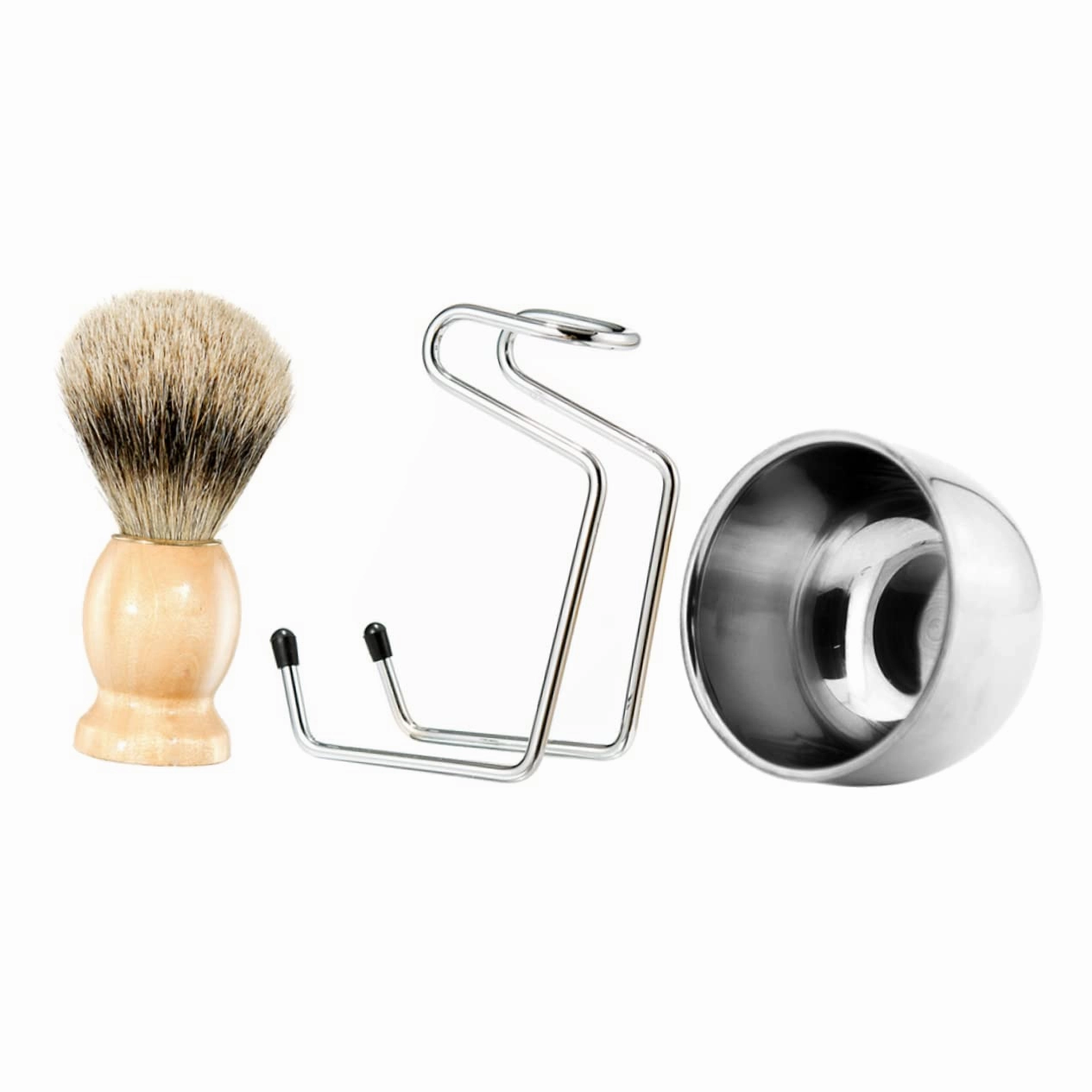 NOLITOY Complete Shaving Kit 3pcs Beard Cleaning Tools (bowl Rack Brush) for Men