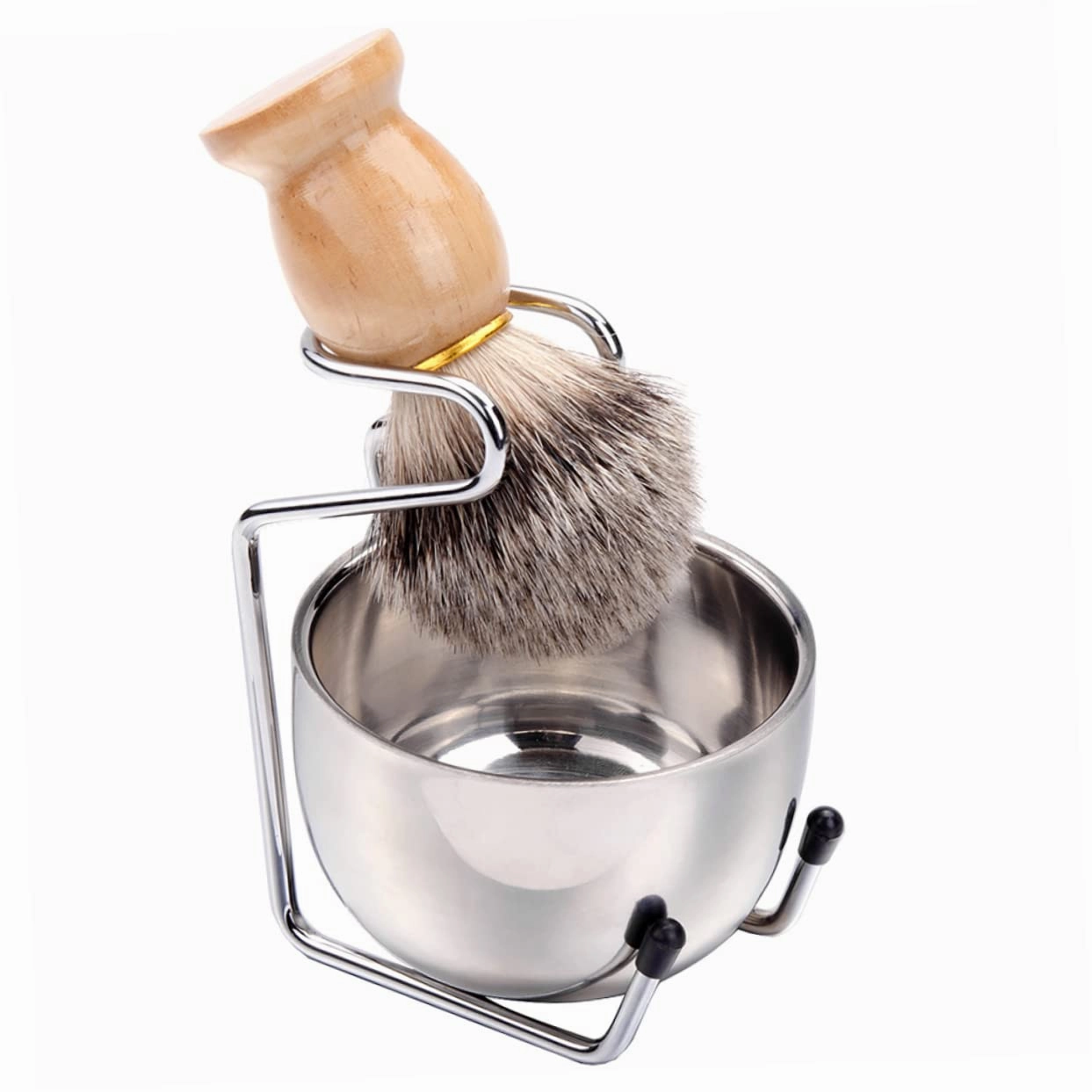 NOLITOY Complete Shaving Kit 3pcs Beard Cleaning Tools (bowl Rack Brush) for Men