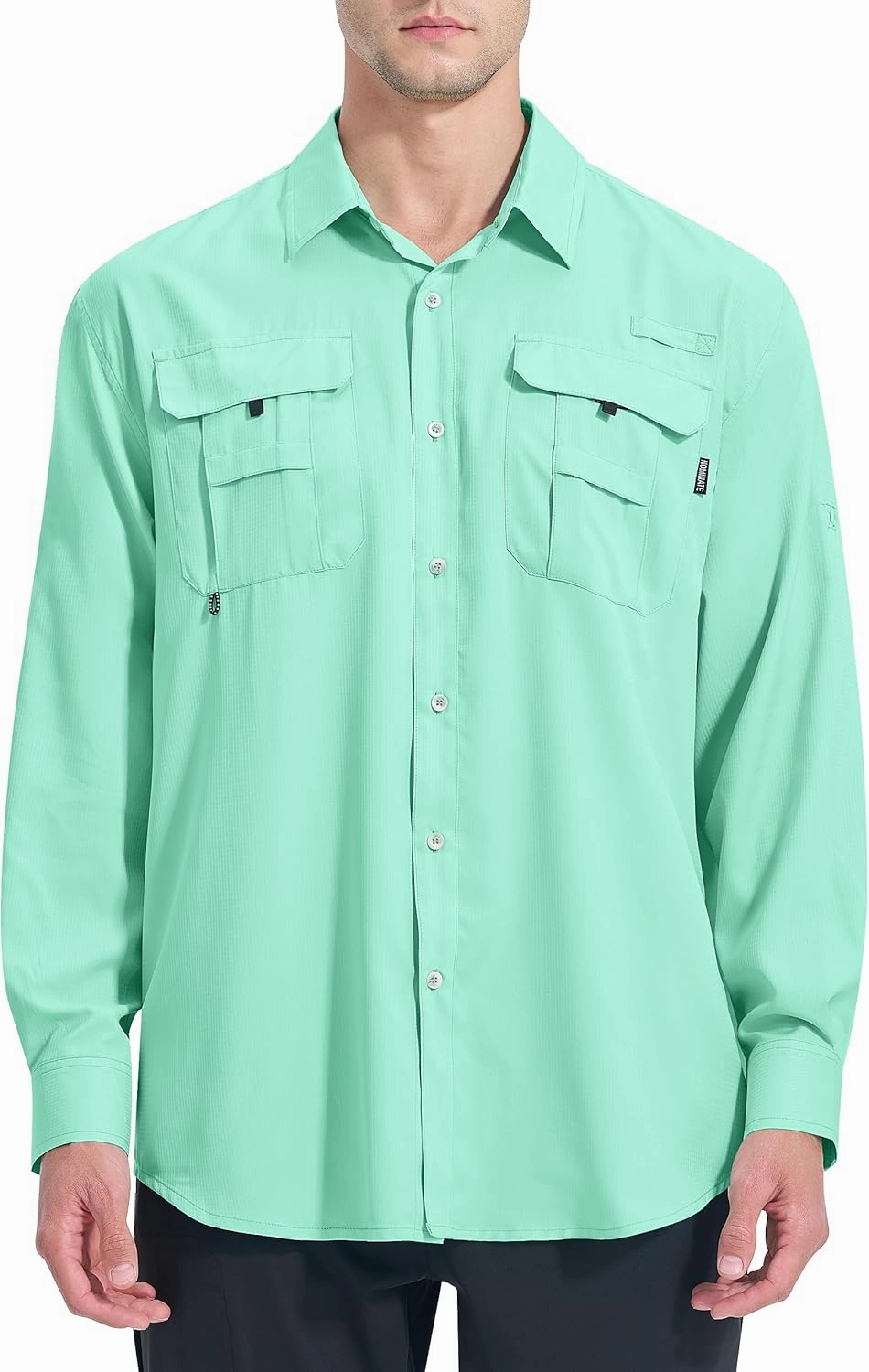 NOMINATE Mens Long Sleeve Fishing Shirts UPF 50  UV Protection Sun Shirts Quick Drying Hiking Lightweight