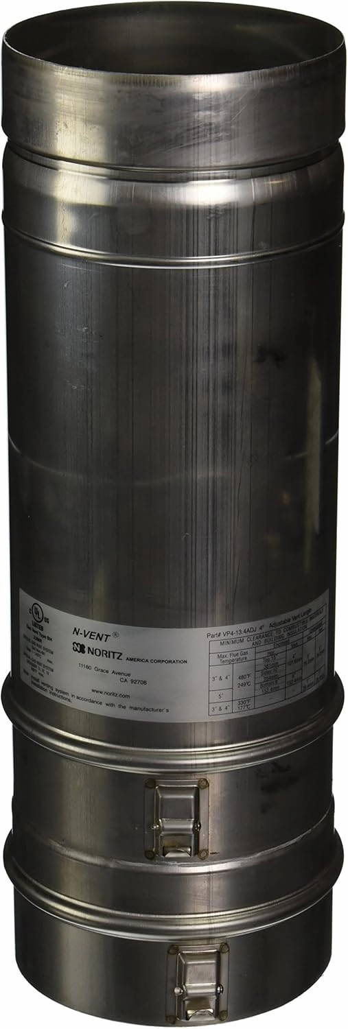 Noritz VP4-13.4ADJUST 9"-13.4" adjustable vent pipe for 4" Stainless Steel