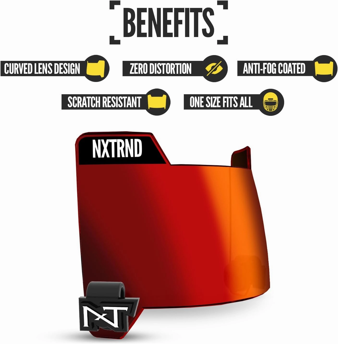 Nxtrnd VZR3 Football Visor, Curved Lens Technology, Fits Adult & Youth Football Helmets