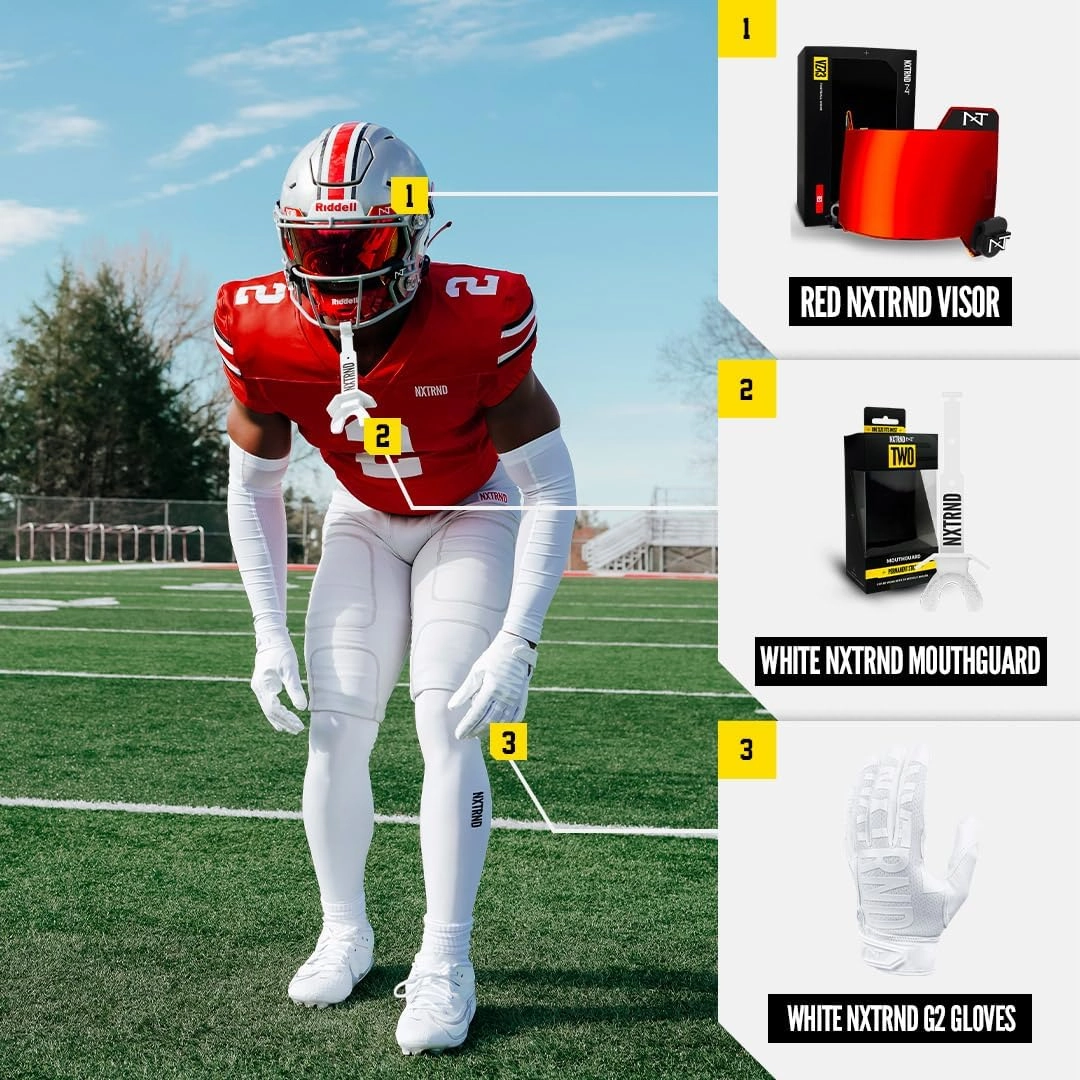 Nxtrnd VZR3 Football Visor, Curved Lens Technology, Fits Adult & Youth Football Helmets