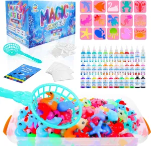 [OHHOORAY] [36 Colors Set] Kids DIY Magic Water Gel Toy – Magical Calcium Lactate Water Elf Craft Set, Handmade Ocean Animal Models, Educational STEM Toy, Non-Toxic Gift for Boys & Girls, Age 3 