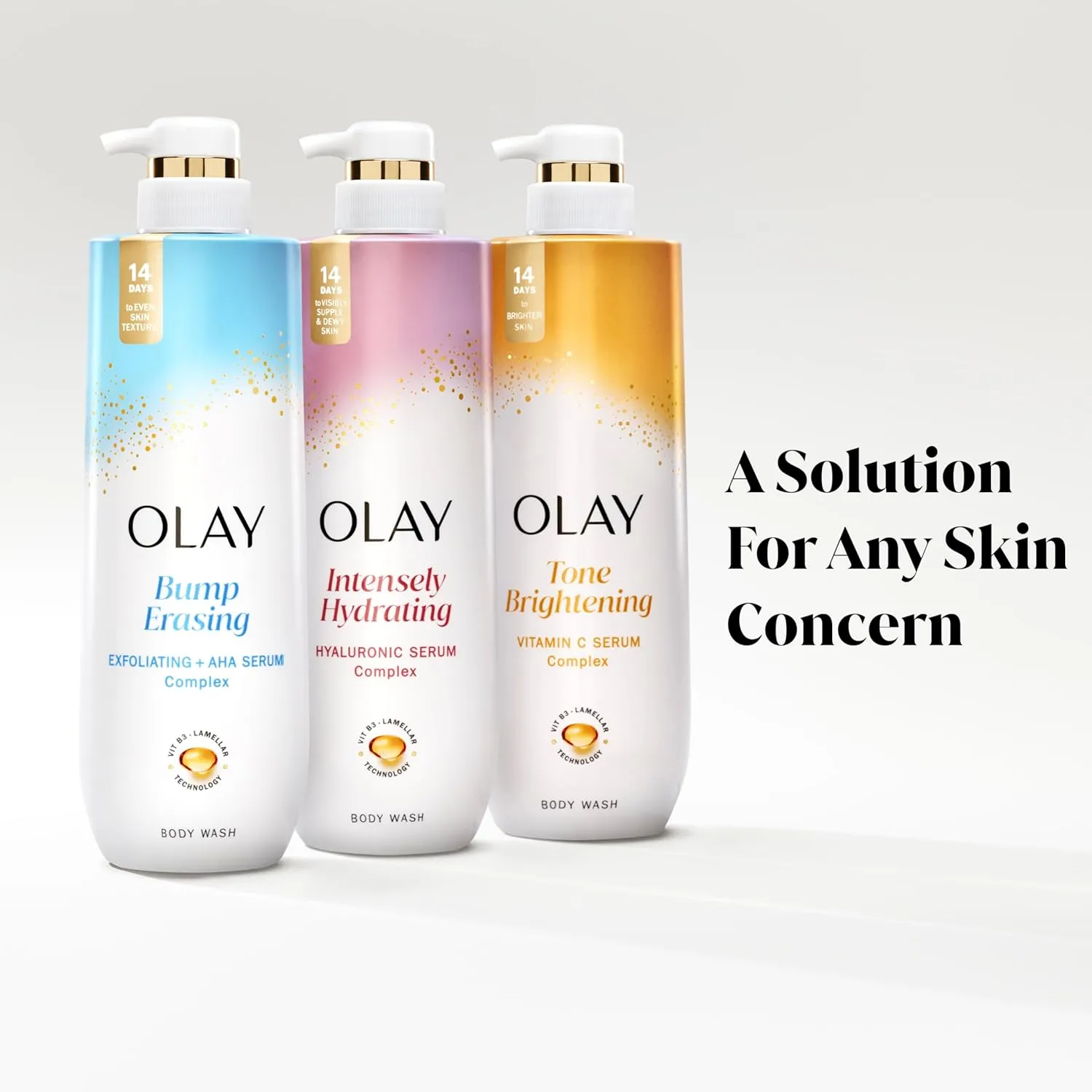 Olay Body Wash for Women, Intensely Hydrating, Hyaluronic Acid Serum Complex, Renews Moisture, Free of Parabens & Phthalates, Vitamin B3 Lameller Technology, For All Skin Types, 26 fl oz