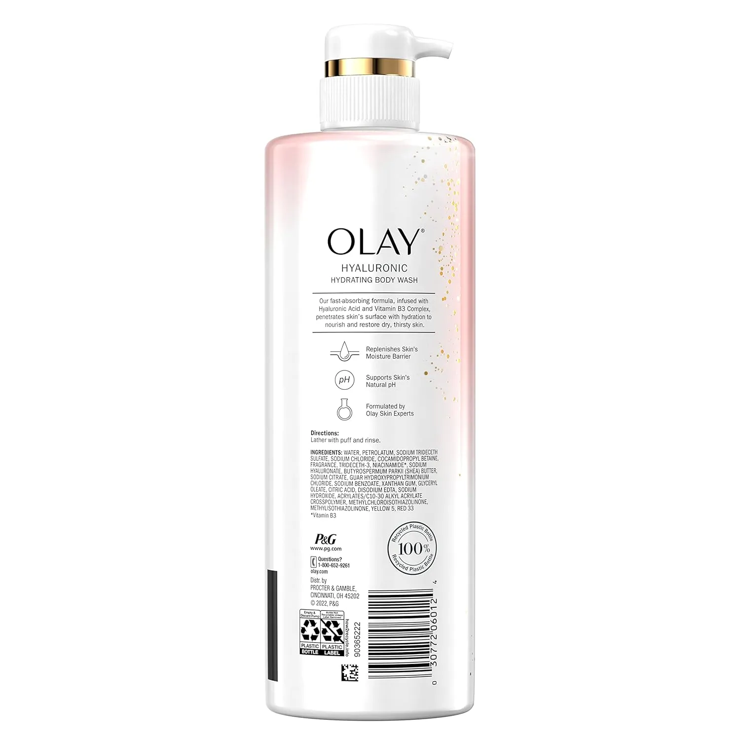 Olay Cleansing & Moisturizing Womens Body Wash 4ct with Vitamin B3 and Hyaluronic Acid 26 fl oz (Pack of 4)