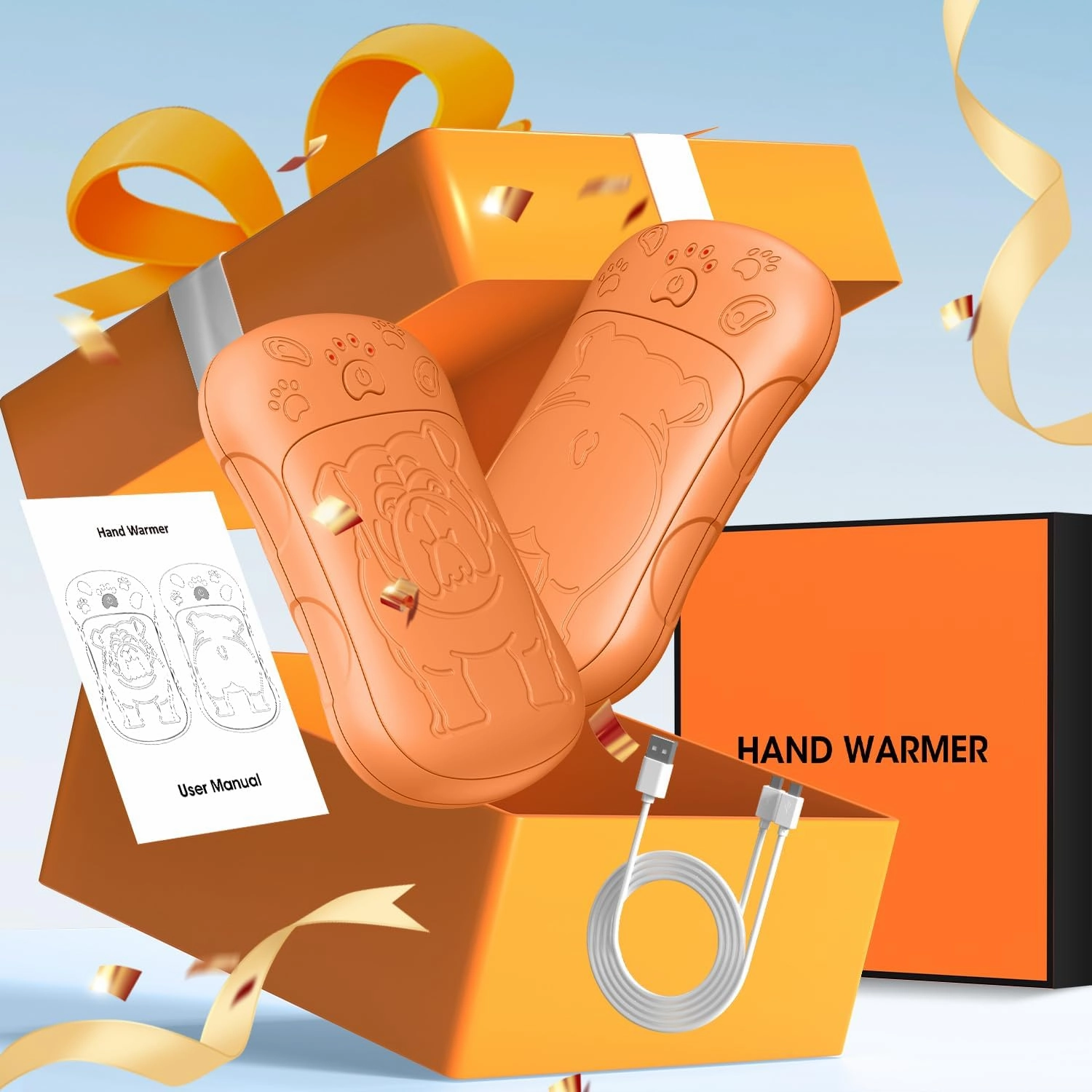 OLV Hand Warmers Rechargeable 2 Pack Strong Magnetic 18Hrs Longer Heating Portable Pocket-Sized Hand Warmer 6000mAh USB Hot Heater Birthday Gifts for Men Women Camping,Golf,Hunting,Travel Essentials