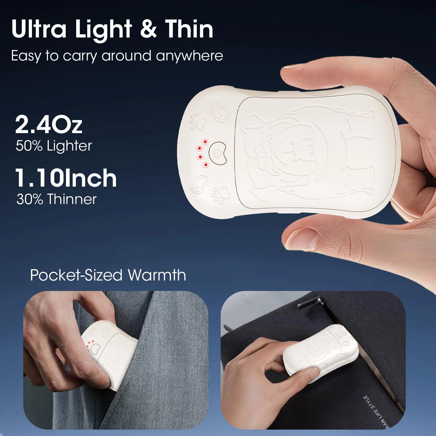 OLV Hand Warmers Rechargeable 2 Pack Strong Magnetic 18Hrs Longer Heating Portable Pocket-Sized Hand Warmer 6000mAh USB Hot Heater Birthday Gifts for Men Women Camping,Golf,Hunting,Travel Essentials