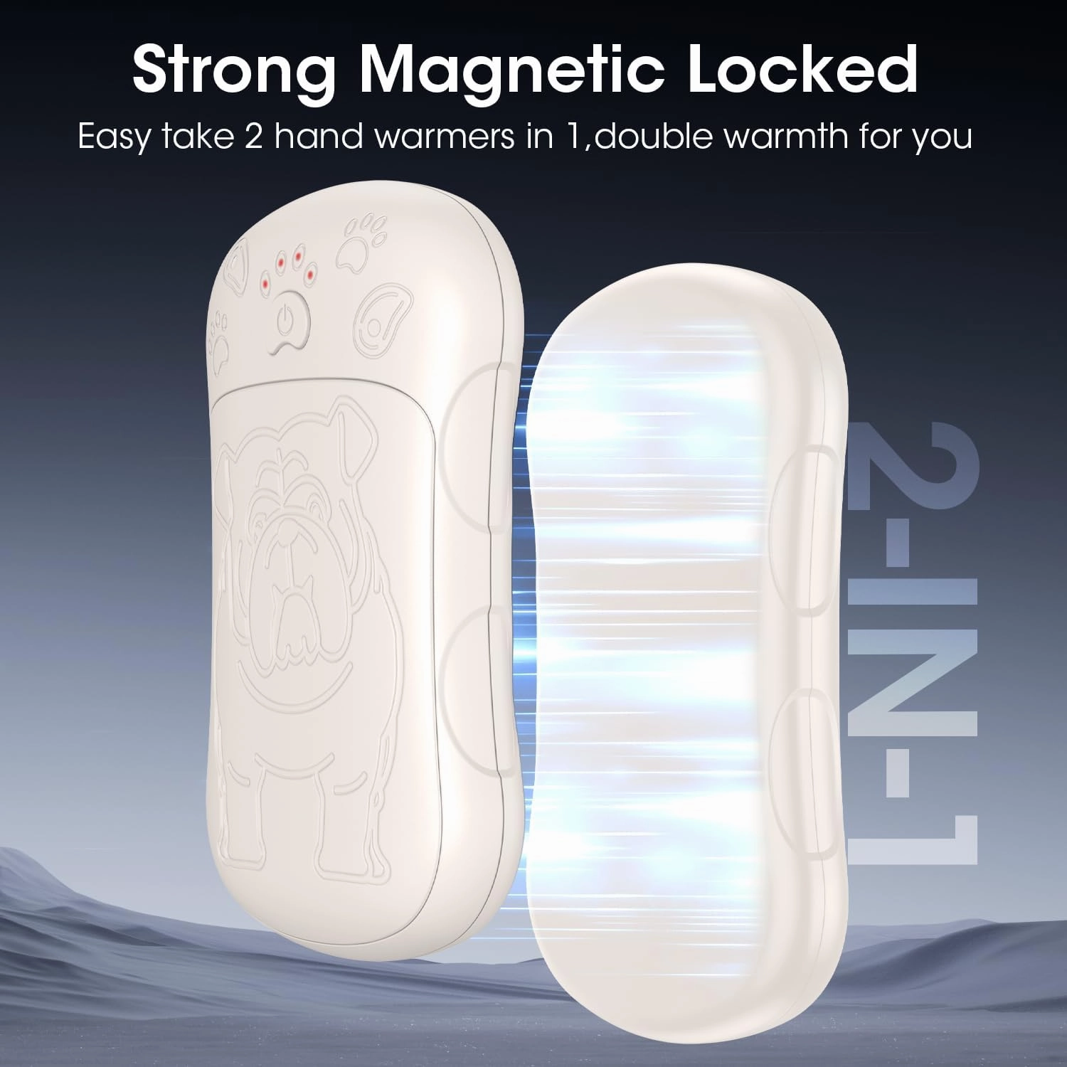 OLV Hand Warmers Rechargeable 2 Pack Strong Magnetic 18Hrs Longer Heating Portable Pocket-Sized Hand Warmer 6000mAh USB Hot Heater Birthday Gifts for Men Women Camping,Golf,Hunting,Travel Essentials