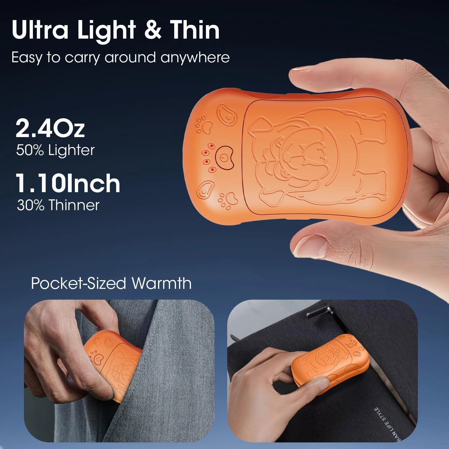 OLV Hand Warmers Rechargeable 2 Pack Strong Magnetic 18Hrs Longer Heating Portable Pocket-Sized Hand Warmer 6000mAh USB Hot Heater Birthday Gifts for Men Women Camping,Golf,Hunting,Travel Essentials
