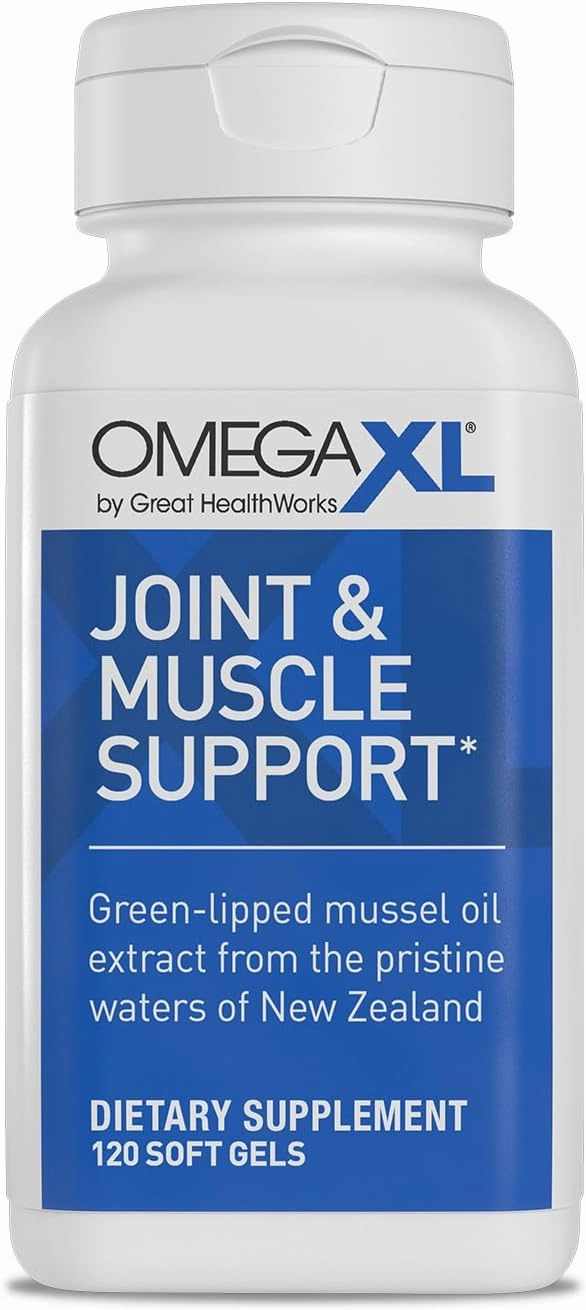 OmegaXL Joint Support Supplement - Natural Muscle Support, Green Lipped Mussel Oil, Soft Gel Pills, Drug-Free, 120 Count