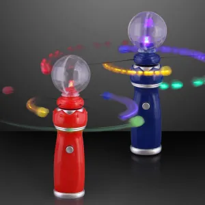Orbiting LEDs Toy Light Up Wand with Crystal Ball (Set of 2)