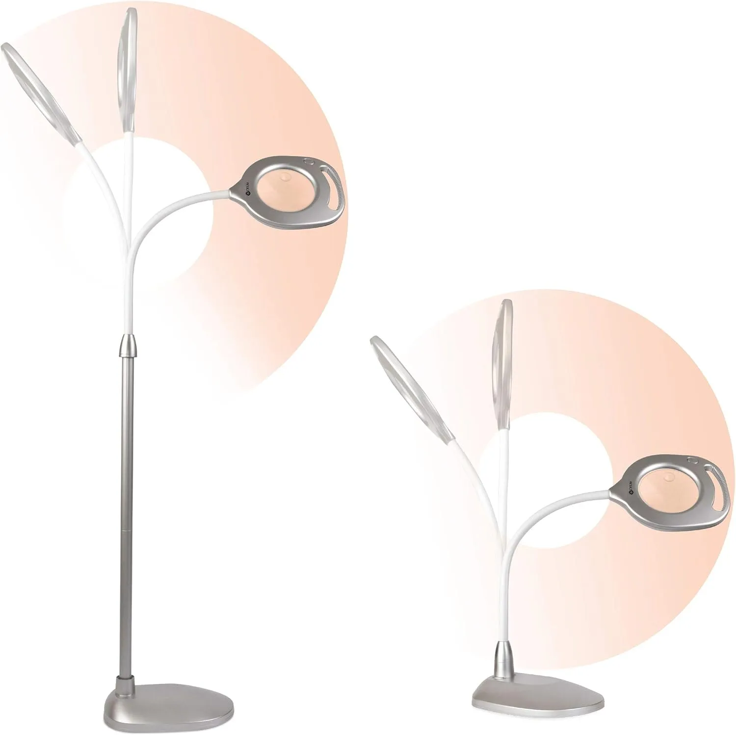 OttLite 2-in-1 LED Magnifier Light Floor and Table Lamps – Optical Grade Hands-Free Magnifying LED Light, Modern Design for Crafting, Sewing, Reading, Needlework