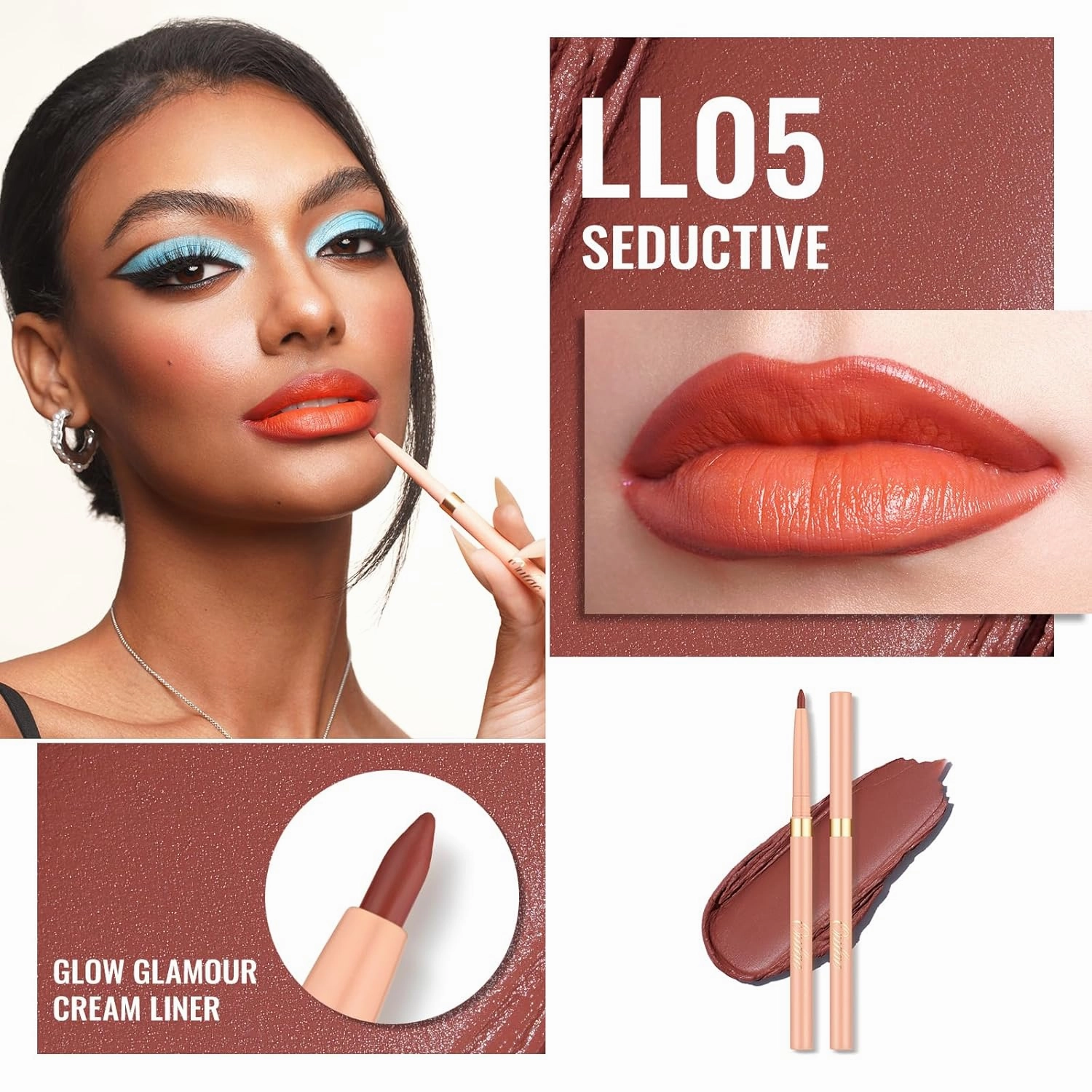 Oulac Lipstick & Lipliner Set 3PCS High Impact Lipcolor with Moisturizing Formula, Vegan Beauty, Full-Coverage Lip Color, Gift Lipstick for Women, LL05 05 GM12