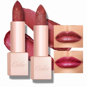 Oulac Shimmer Lipstick Set - 2PCS Vegan Tinted Lip Balm with Nourishing & Hydrating Formula for Soft, Radiant Lips, D03 D04
