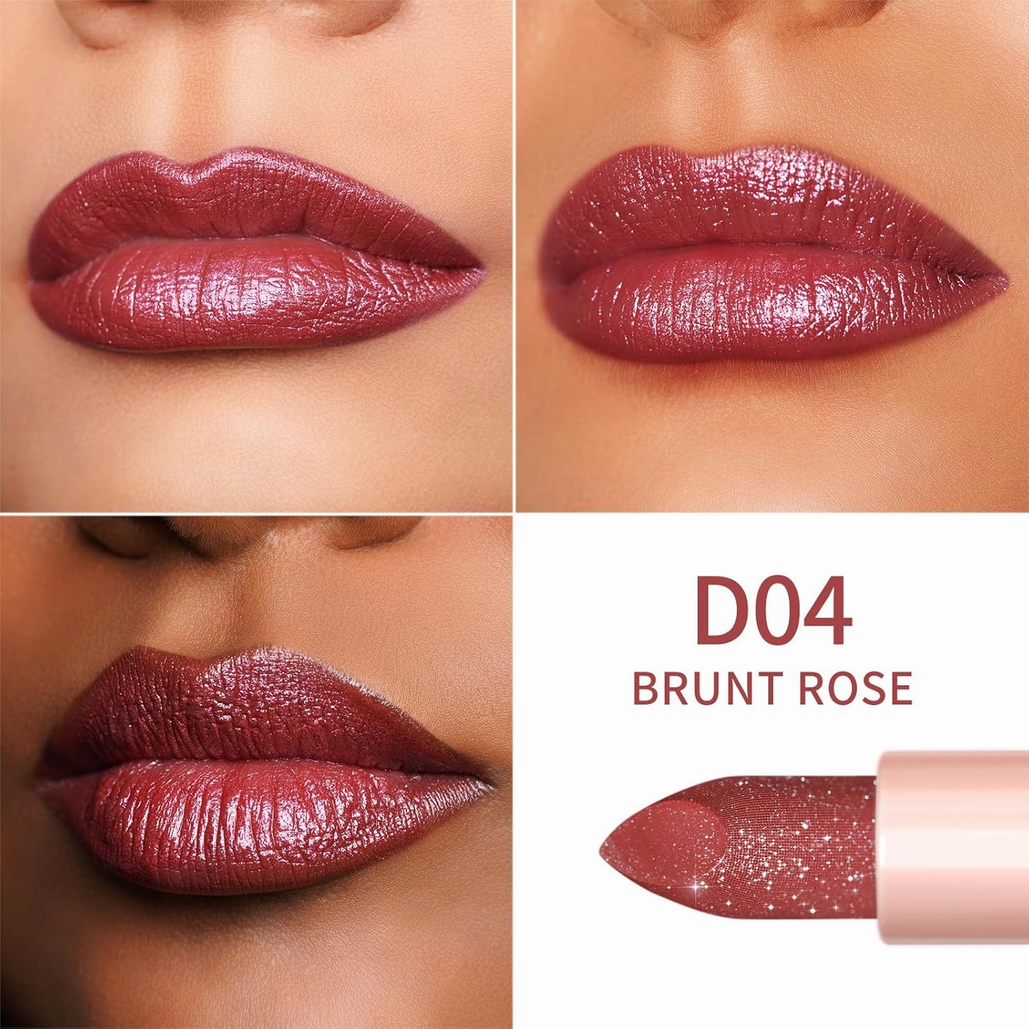 Oulac Shimmer Lipstick Set - 2PCS Vegan Tinted Lip Balm with Nourishing & Hydrating Formula for Soft, Radiant Lips, D03 D04