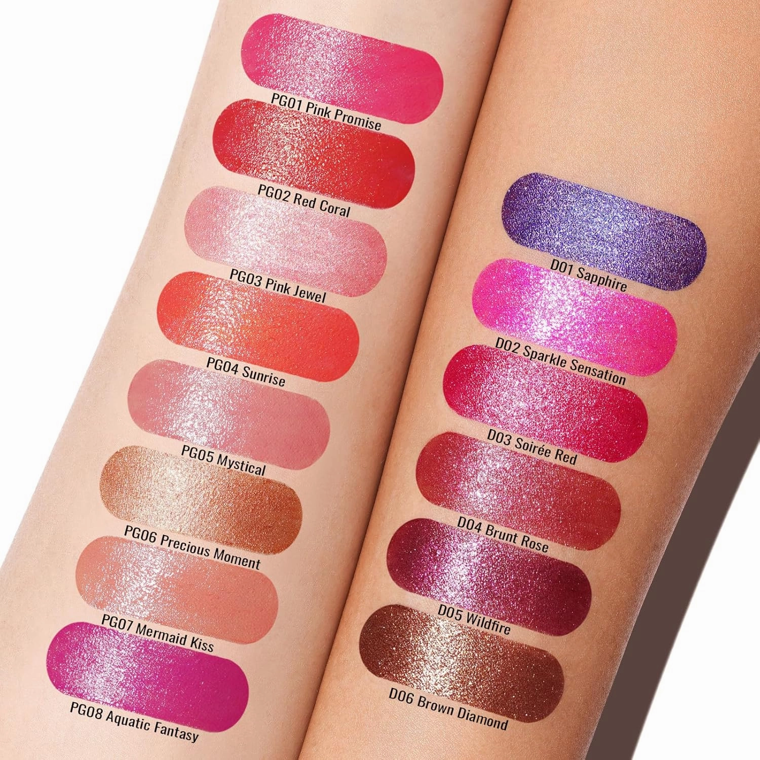 Oulac Shimmer Lipstick Set - 2PCS Vegan Tinted Lip Balm with Nourishing & Hydrating Formula for Soft, Radiant Lips, D03 D04