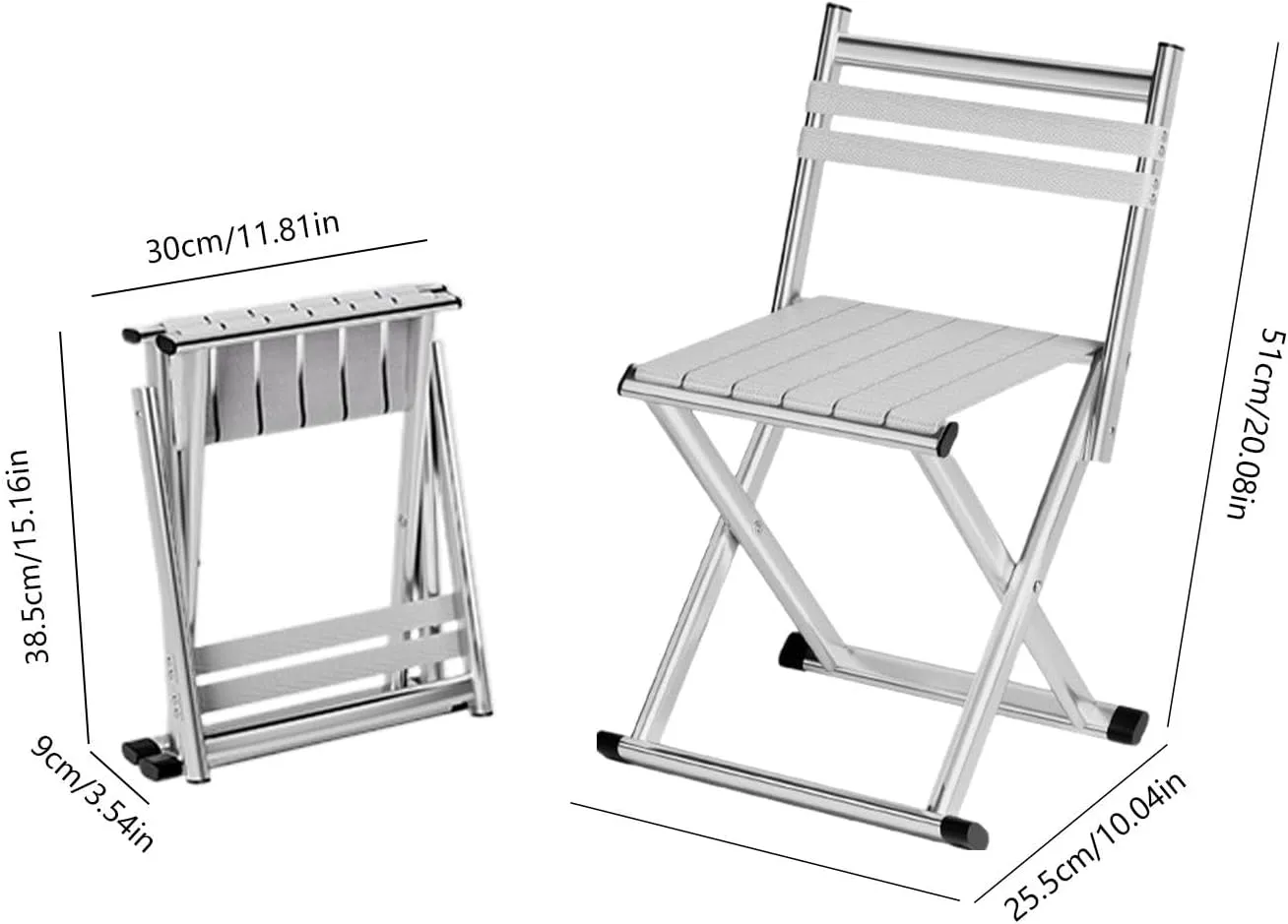 Outdoor Fishing Stool - Lightweight Folding Camping Stool, Comfortable Metal Foldable Bench | Space Saving Design Fishing Seat Patio Stool, Folding Outdoor Patio Furniture Camping Picnic Bench