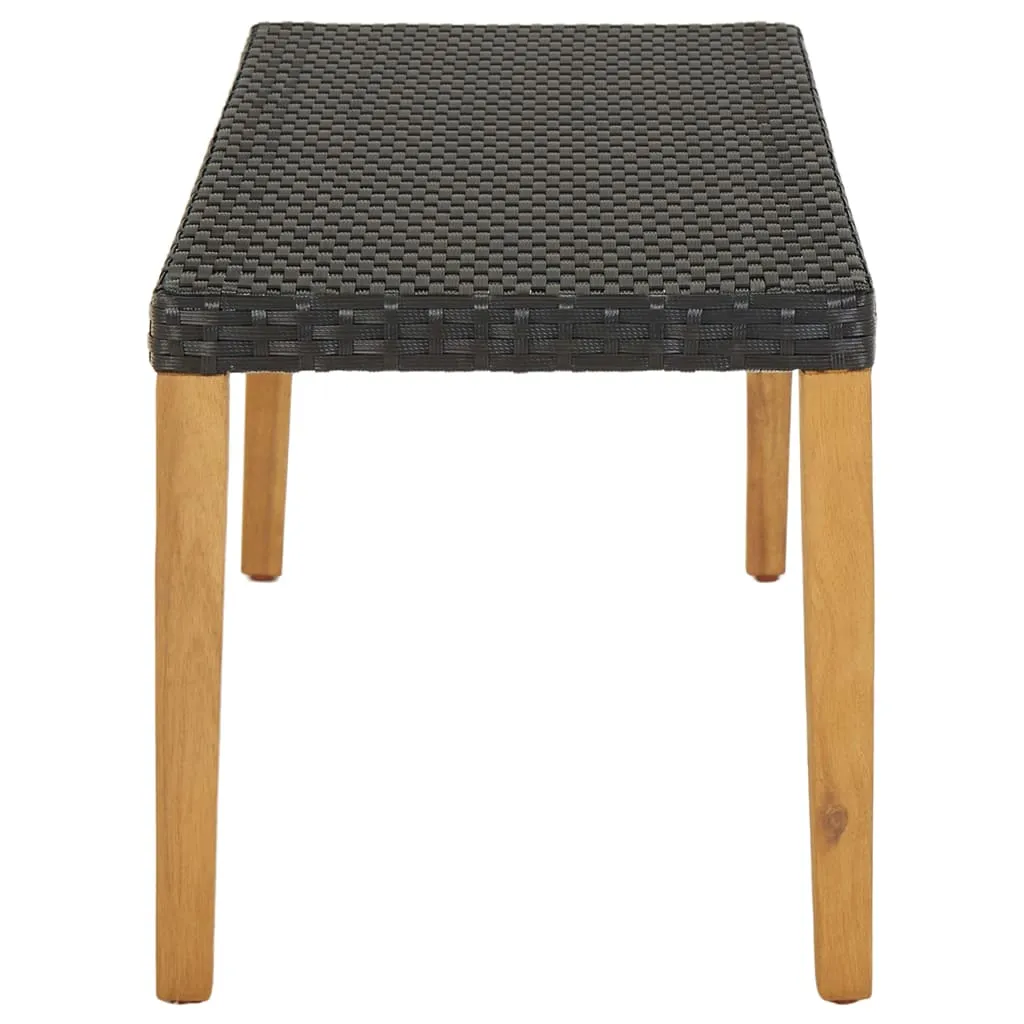 Outdoor Patio Bench Garden Outdoor Bench with Wooden Frame Poly Rattan