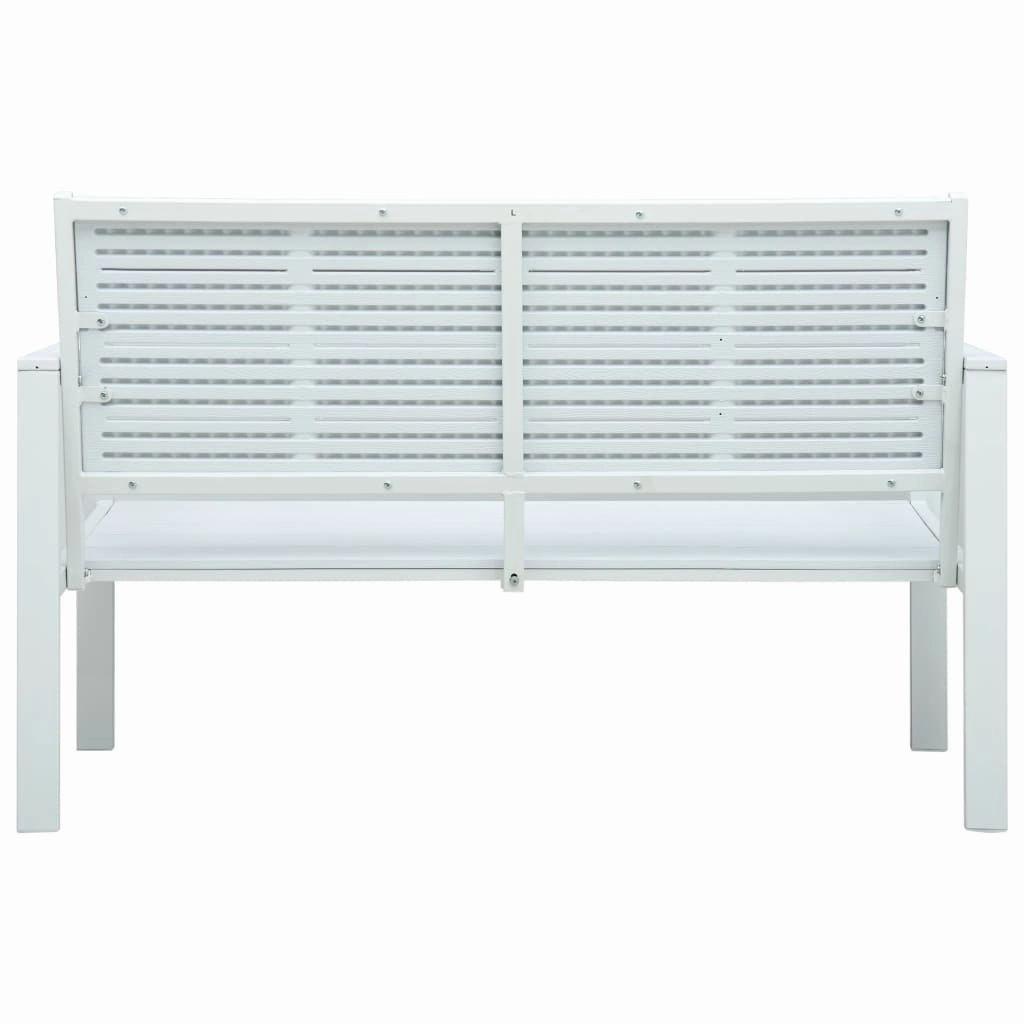 Outdoor Patio Bench Garden Chair Bench with Armrests HDPE Wood Look