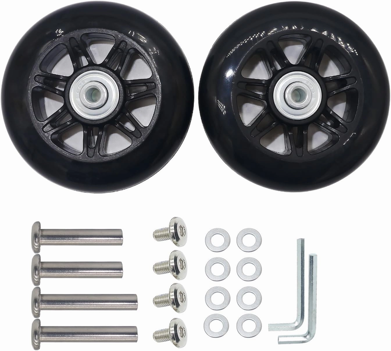 Outher Diameter 3.54 Inch Mute Wear-Resistant Luggage Suitcase Replacement Wheels Kit Inline Outdoor Skate Replacement Wheels (3.54" x 0.64")