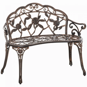Outsunny 40" Outdoor Garden Bench For Backyard, Porch, Balcony, Bronze