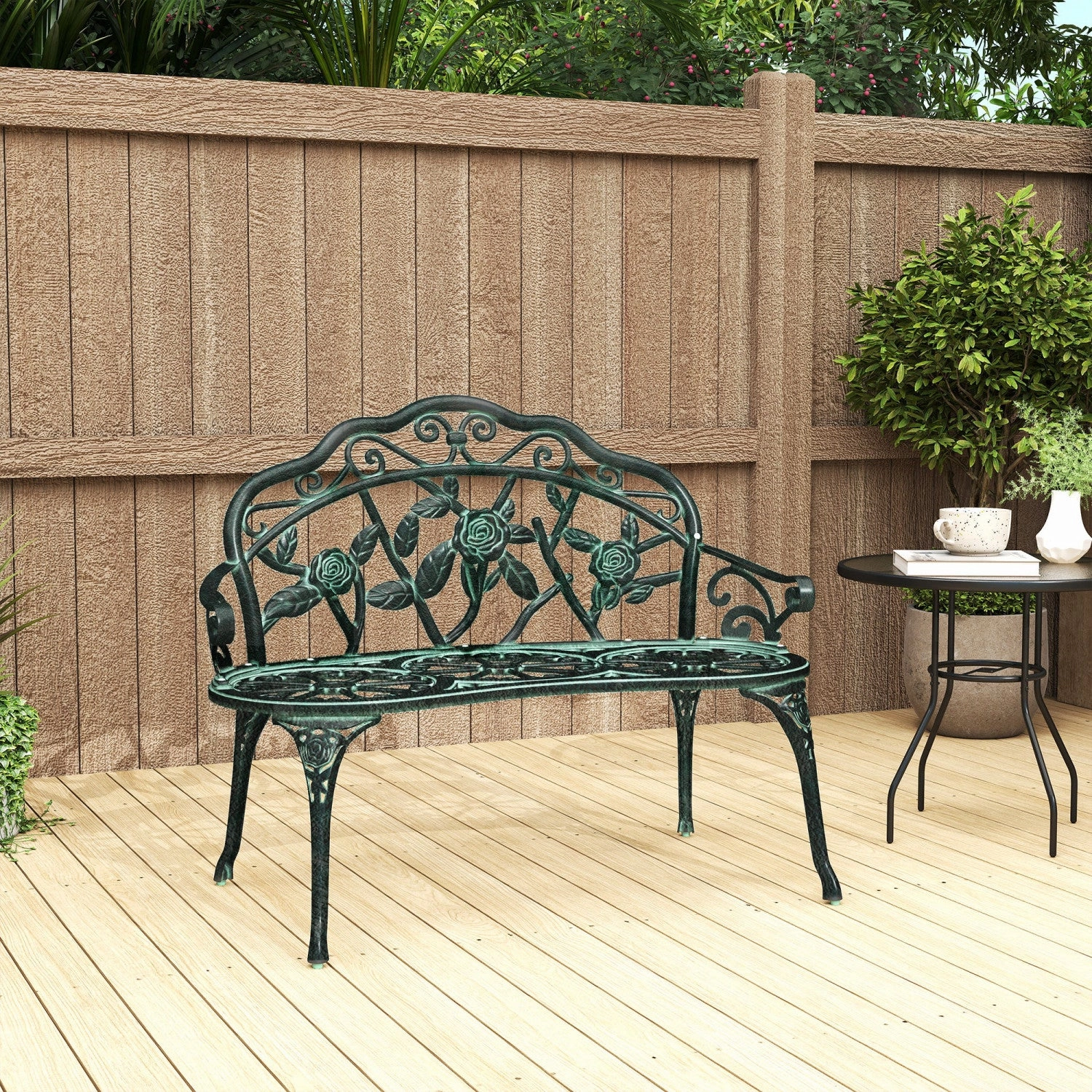 Outsunny 40" Outdoor Garden Bench, Patio Garden Bench, Green