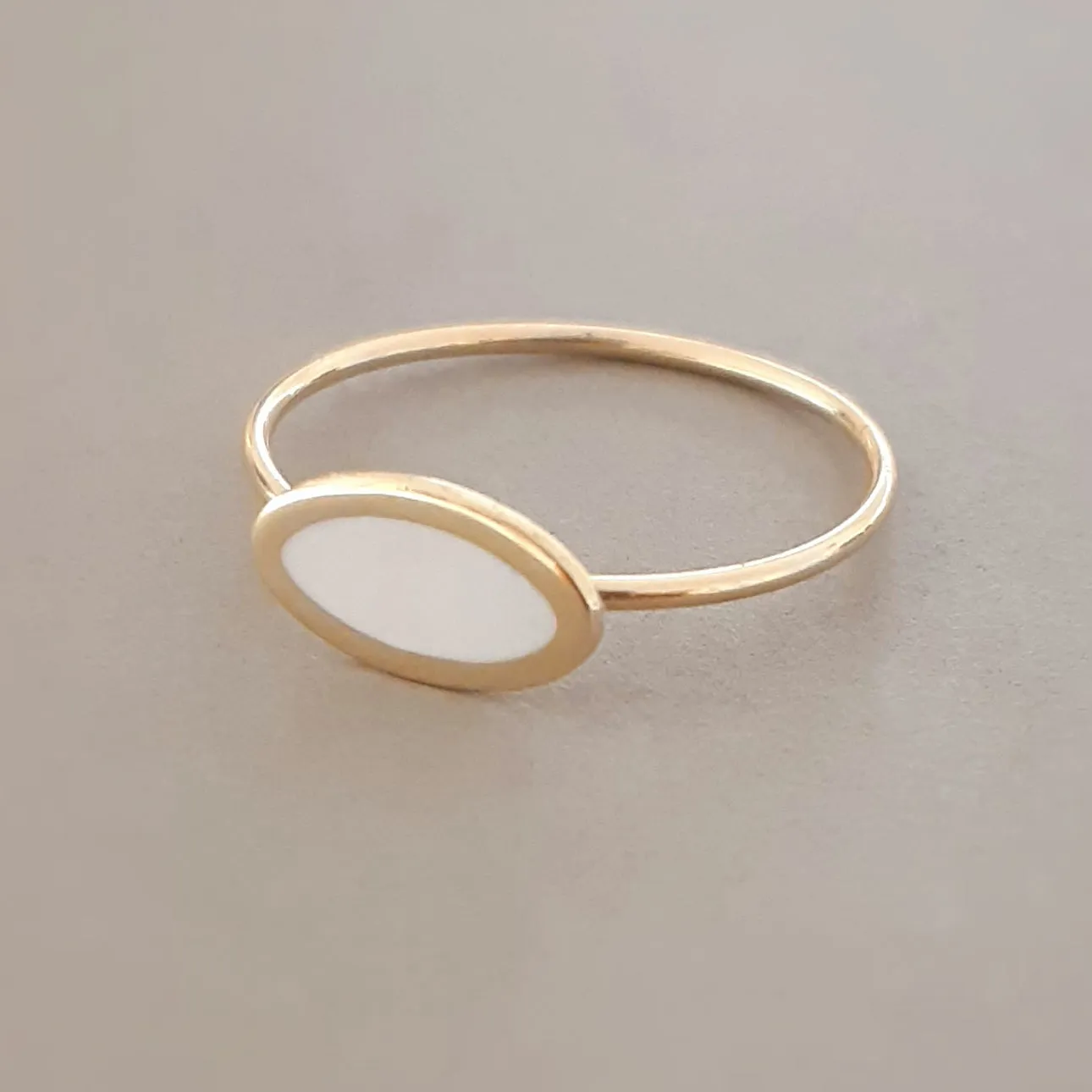 Oval Shape Enamel Ring