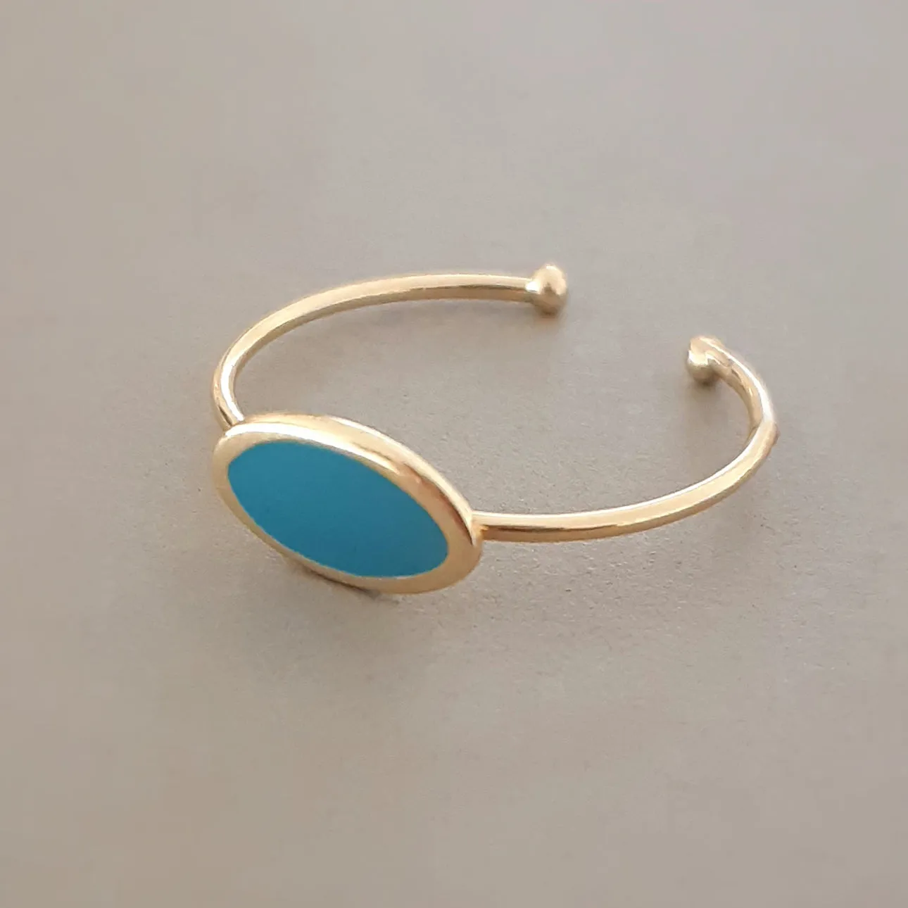 Oval Shape Enamel Ring