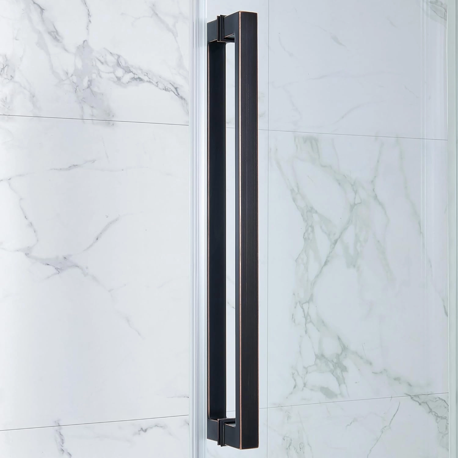 OVE Decors Bel 48-in W x 81-in H Frameless Sliding Shower Door Alcove Shower Kit, Shower Base Included in Oil-Rubbed Bronze