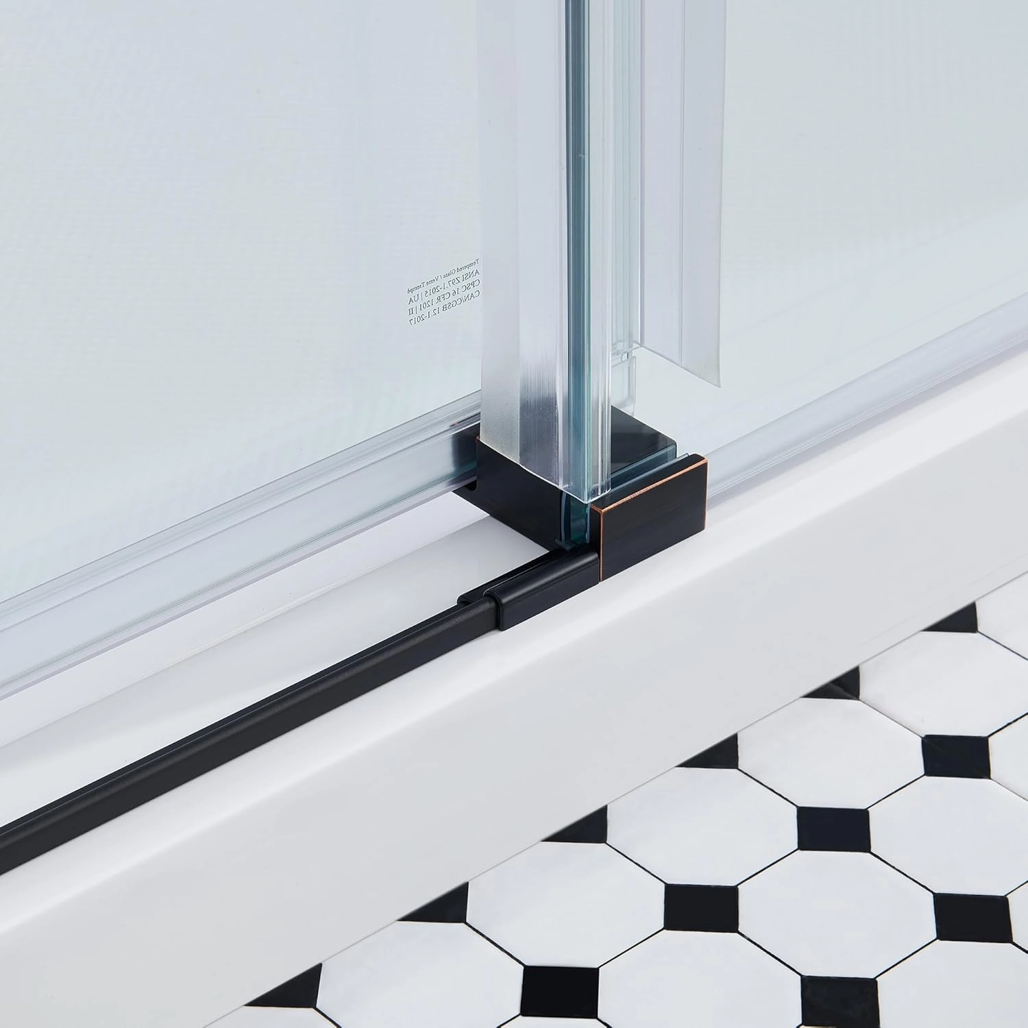 OVE Decors Bel 60-in W x 81-in H Frameless Sliding Shower Door Alcove Shower Kit, Shower Base Included in Oil-Rubbed Bronze