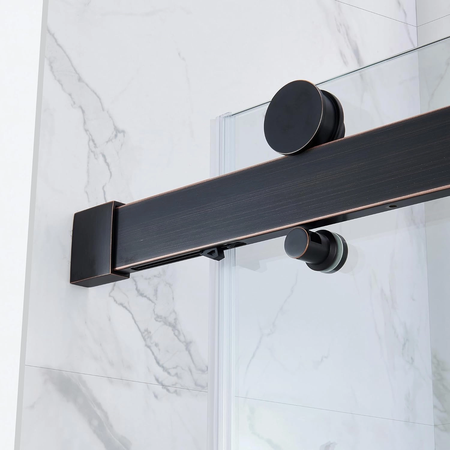 OVE Decors Bel 60-in W x 81-in H Frameless Sliding Shower Door Alcove Shower Kit, Shower Base Included in Oil-Rubbed Bronze