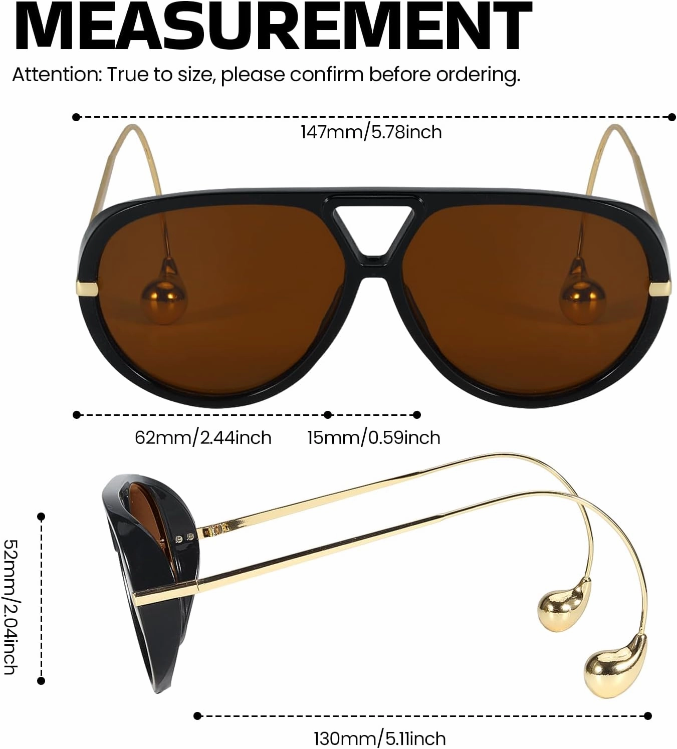Oversized Aviator Sunglasses for Women With Earring Trendy Large Big Double Bridge 2025 Designer Ladies Shades
