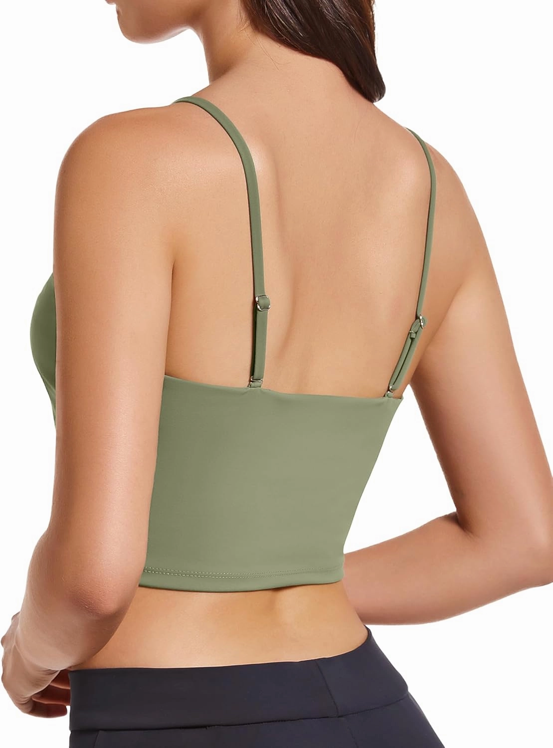 OVESPORT Women's Longline Sports Bras Women Workout Tank Tops with Built in Bra & Adjustable Straps for Yoga Gym Fitnesss
