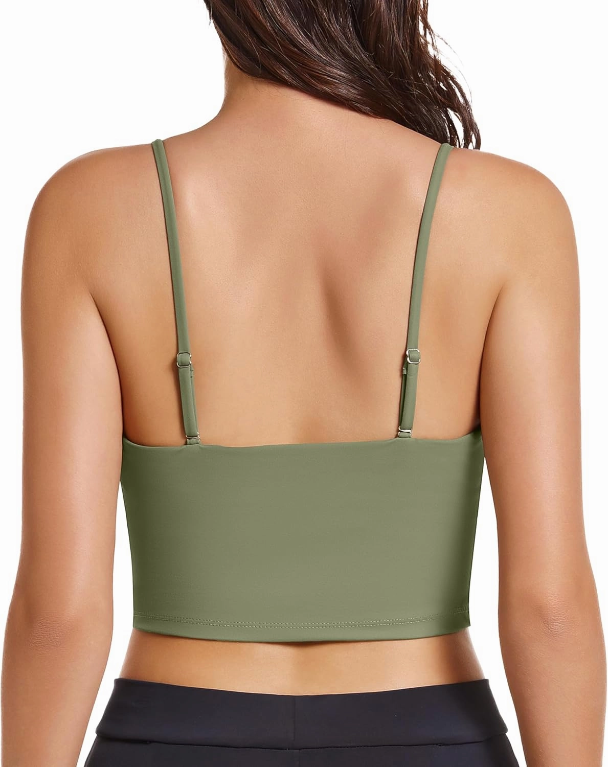 OVESPORT Women's Longline Sports Bras Women Workout Tank Tops with Built in Bra & Adjustable Straps for Yoga Gym Fitnesss