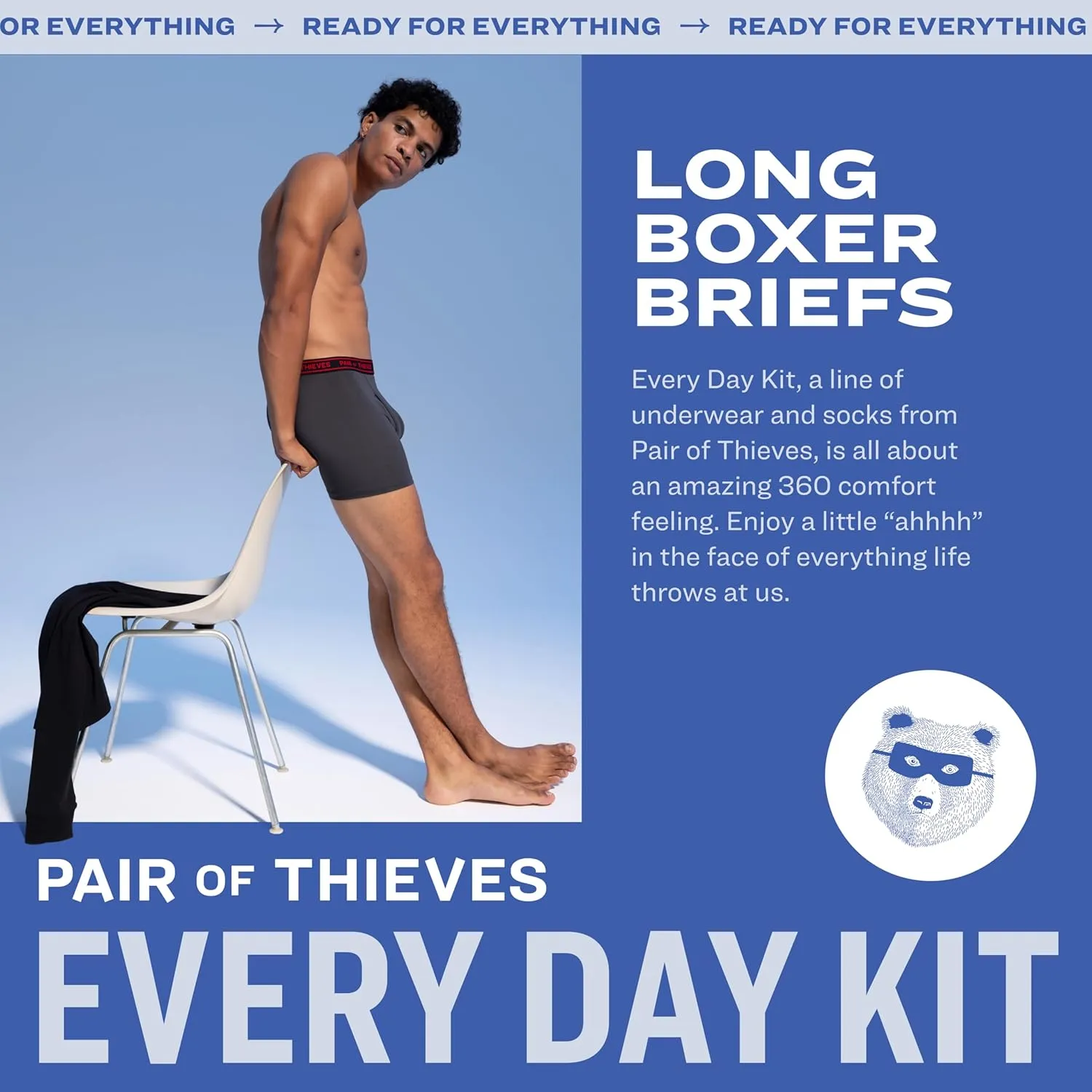 Pair of Thieves Every Day Kit Soft Cotton Long Boxer Briefs for Men