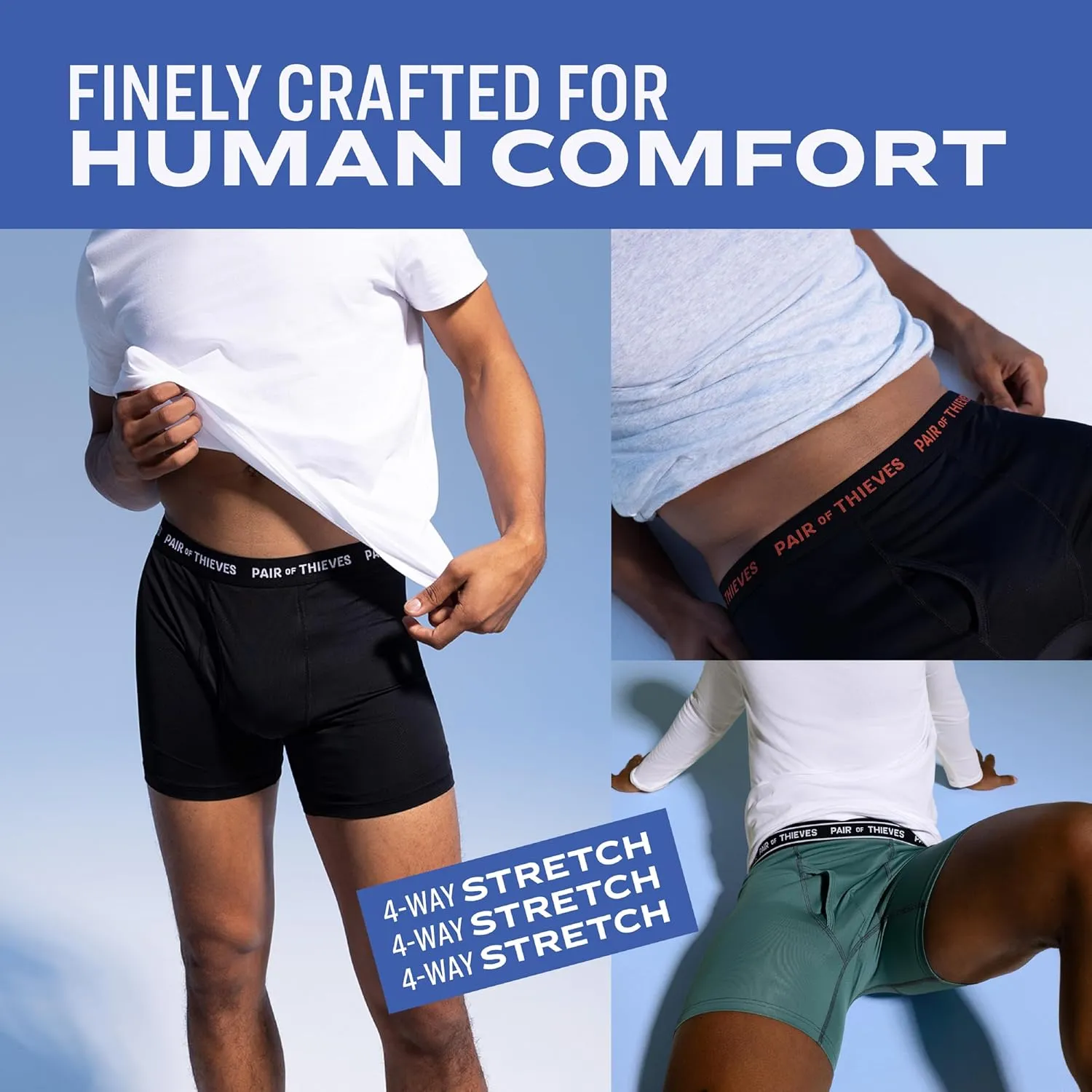 Pair of Thieves Every Day Kit Soft Cotton Long Boxer Briefs for Men