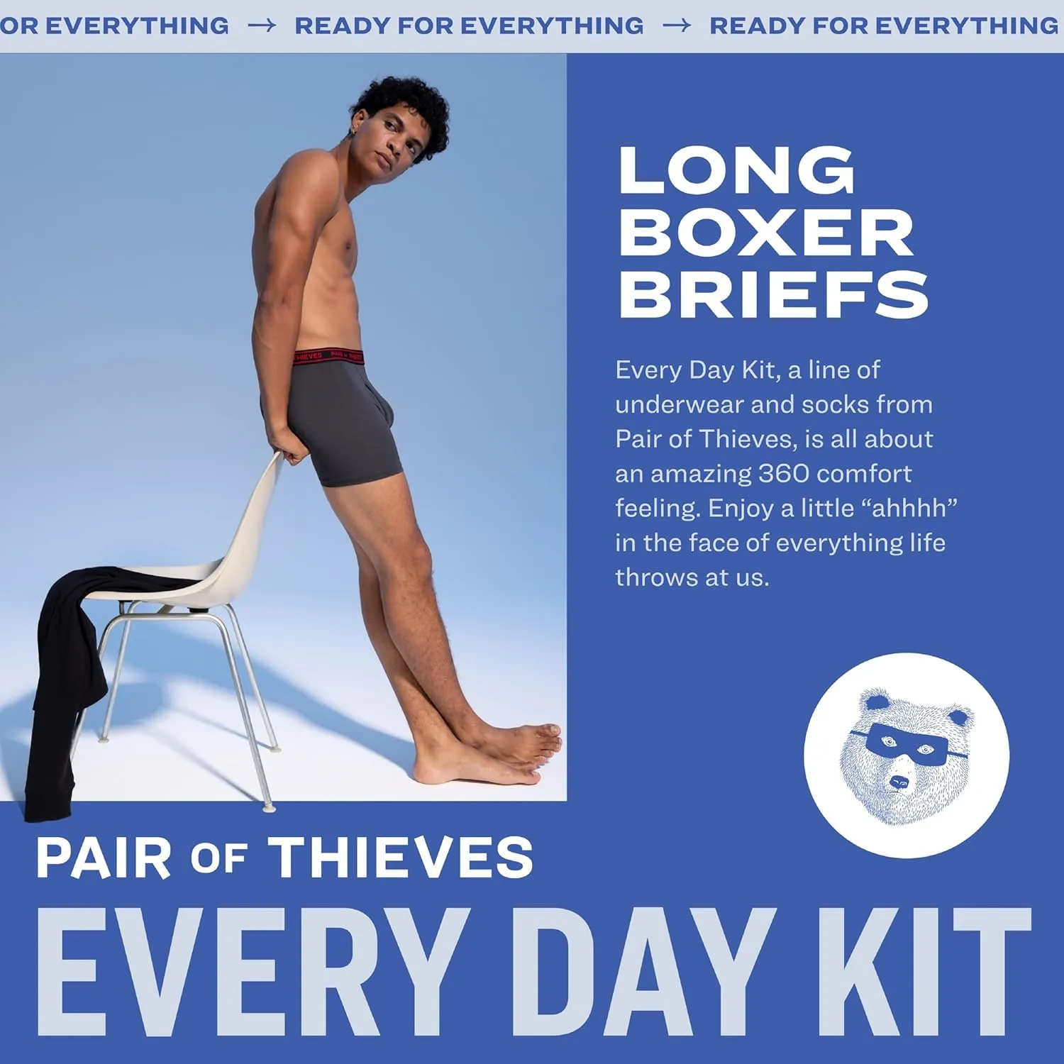 Pair of Thieves Every Day Kit Soft Cotton Long Boxer Briefs for Men