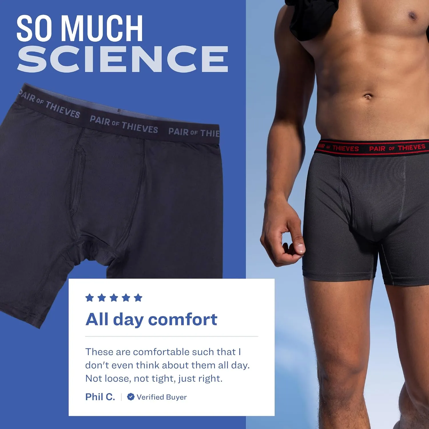 Pair of Thieves Every Day Kit Soft Cotton Long Boxer Briefs for Men