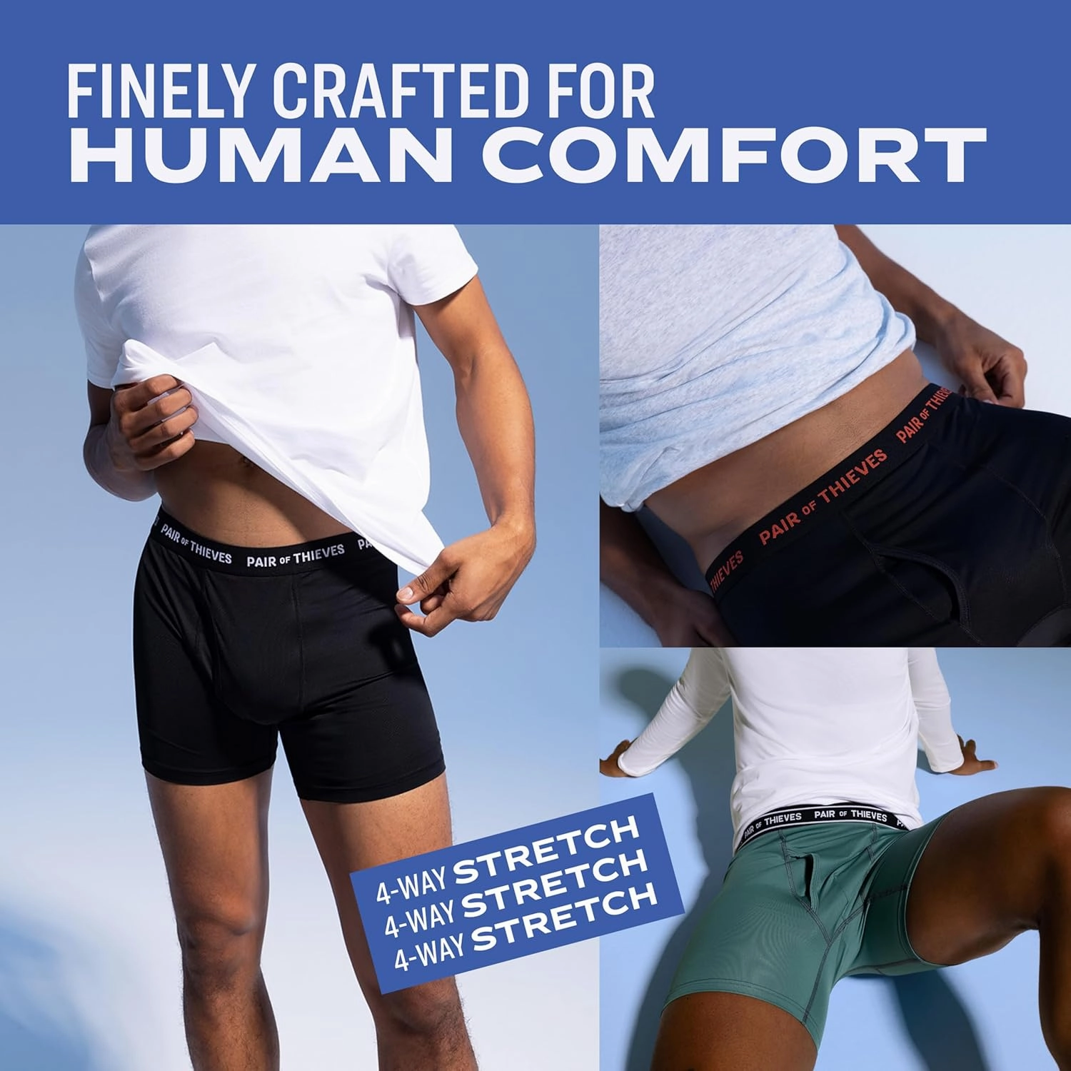 Pair of Thieves Every Day Kit Soft Cotton Long Boxer Briefs for Men